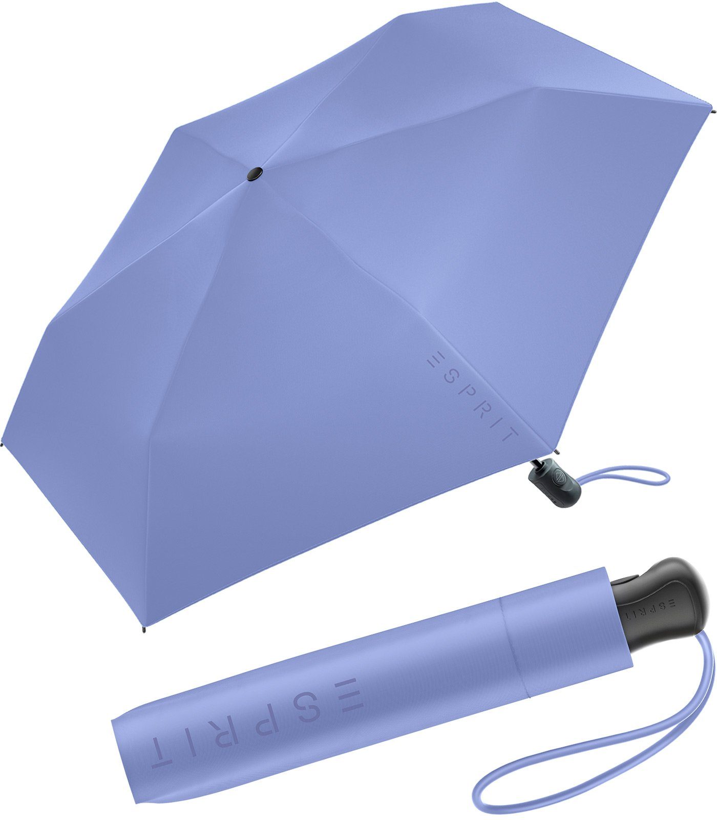 Esprit Taschenregenschirm Damen Easymatic Slimline Auf-Zu Automatik FJ 2023, leicht und stabil, in den neuen Trendfarben lila