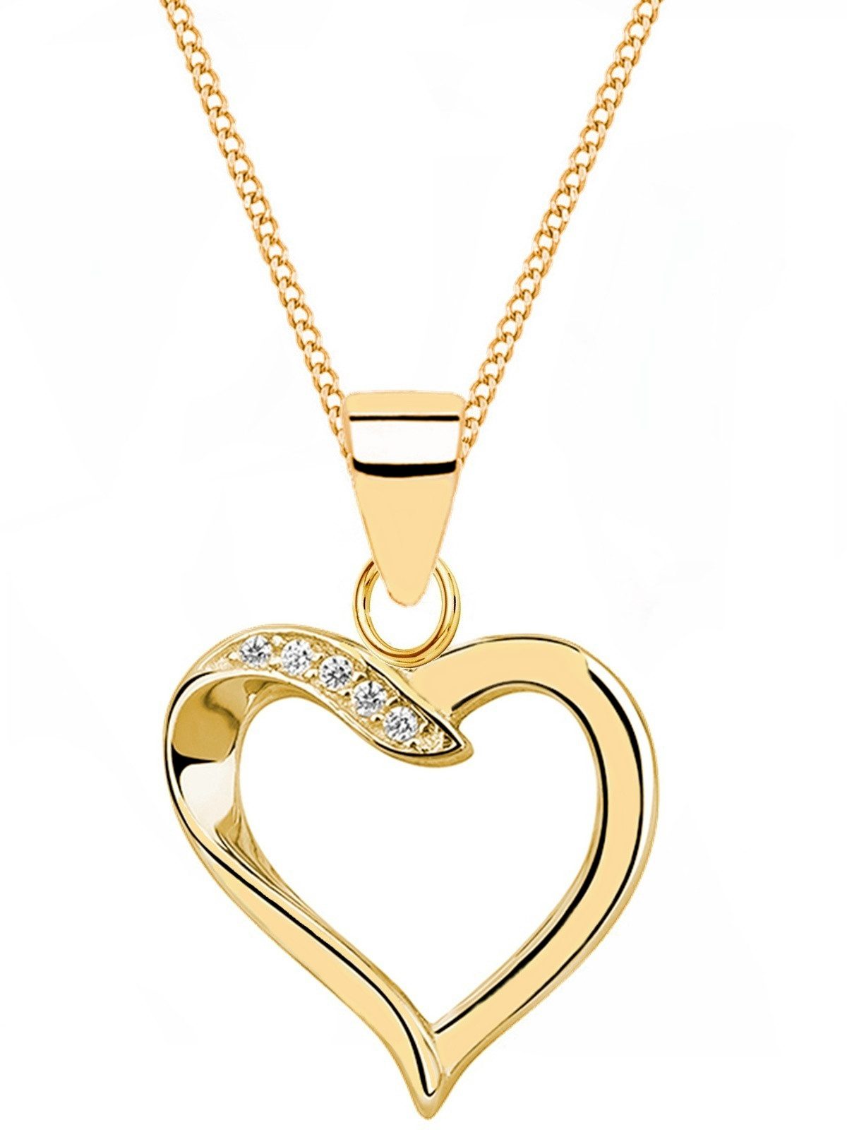 Goldene Hufeisen Kette mit Anhänger Herzkette Goldkette für Damen - Liebe u günstig online kaufen
