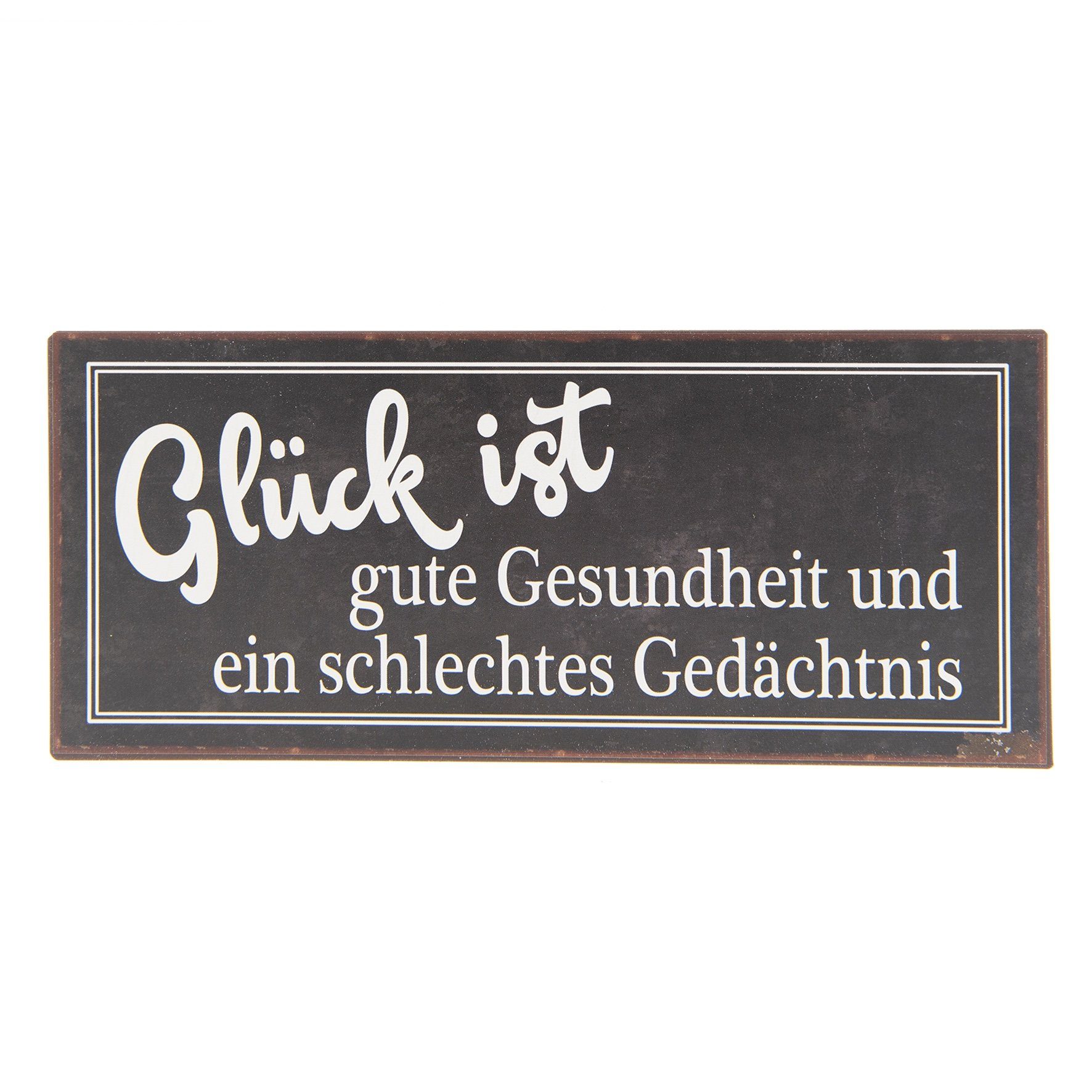 Clayre & Eef Wandbild, Sprüche, Vintage Retro Metallschild mit Zitat