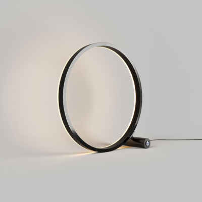 s.luce Tischleuchte LED Ringlampe Direkt oder Indirekt Schwarz, Warmweiß