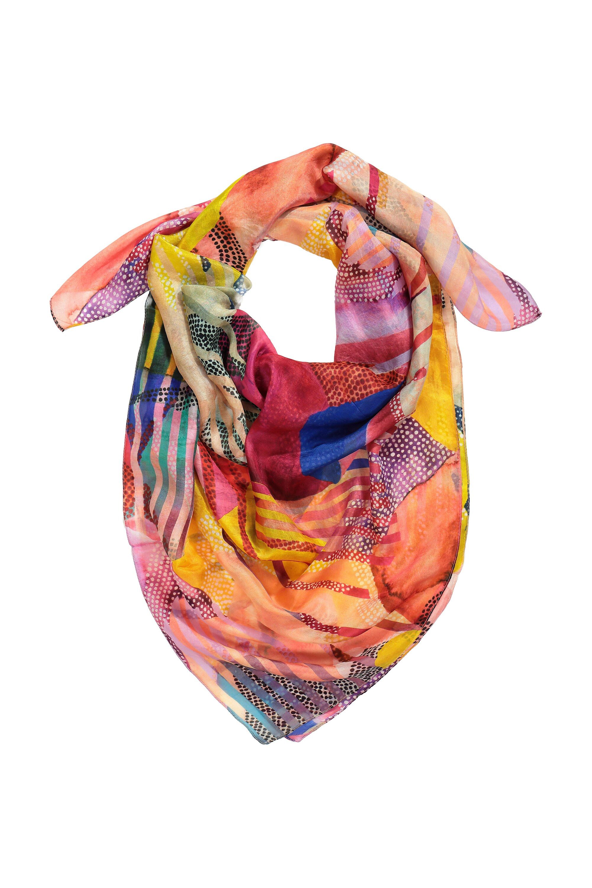 Ulla Popken Halstuch Seidentuch quadratisch Patchdruck