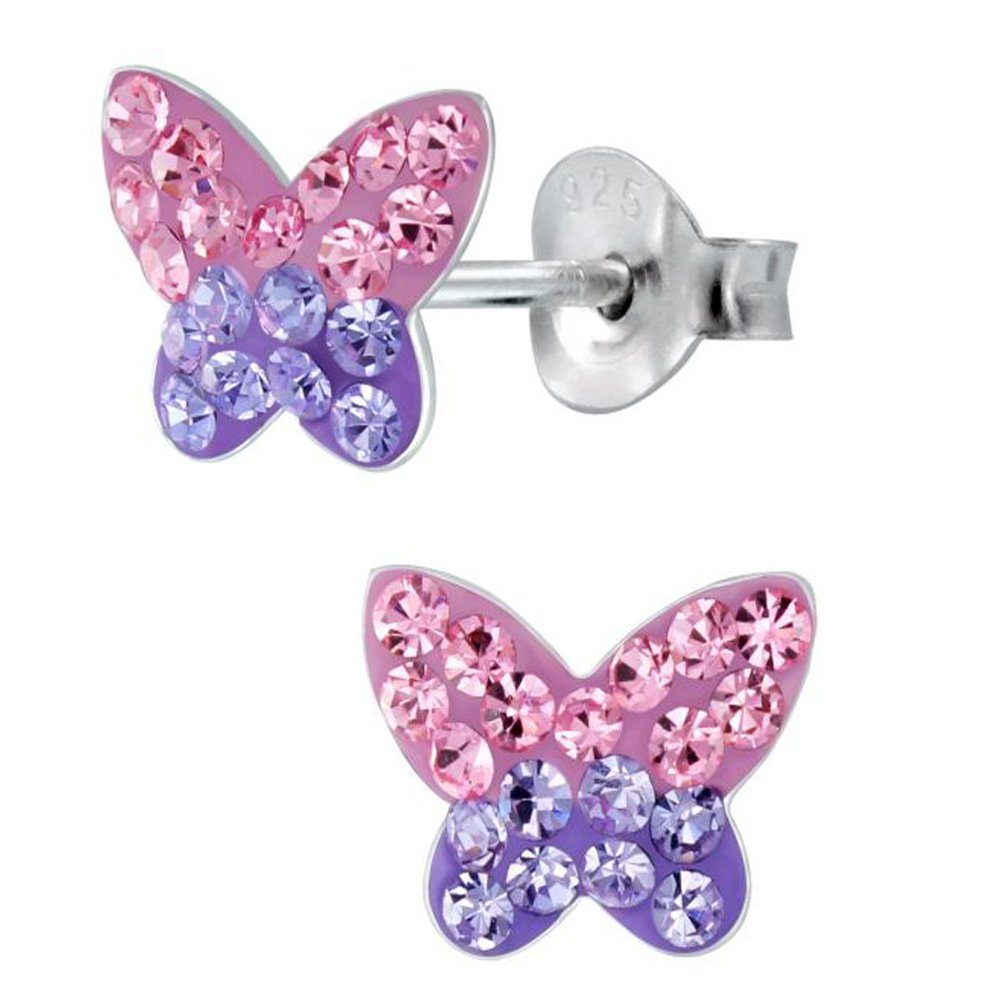 Schmetterling Ohrringe aus 925 Silber für Mädchen Damen Kinder 