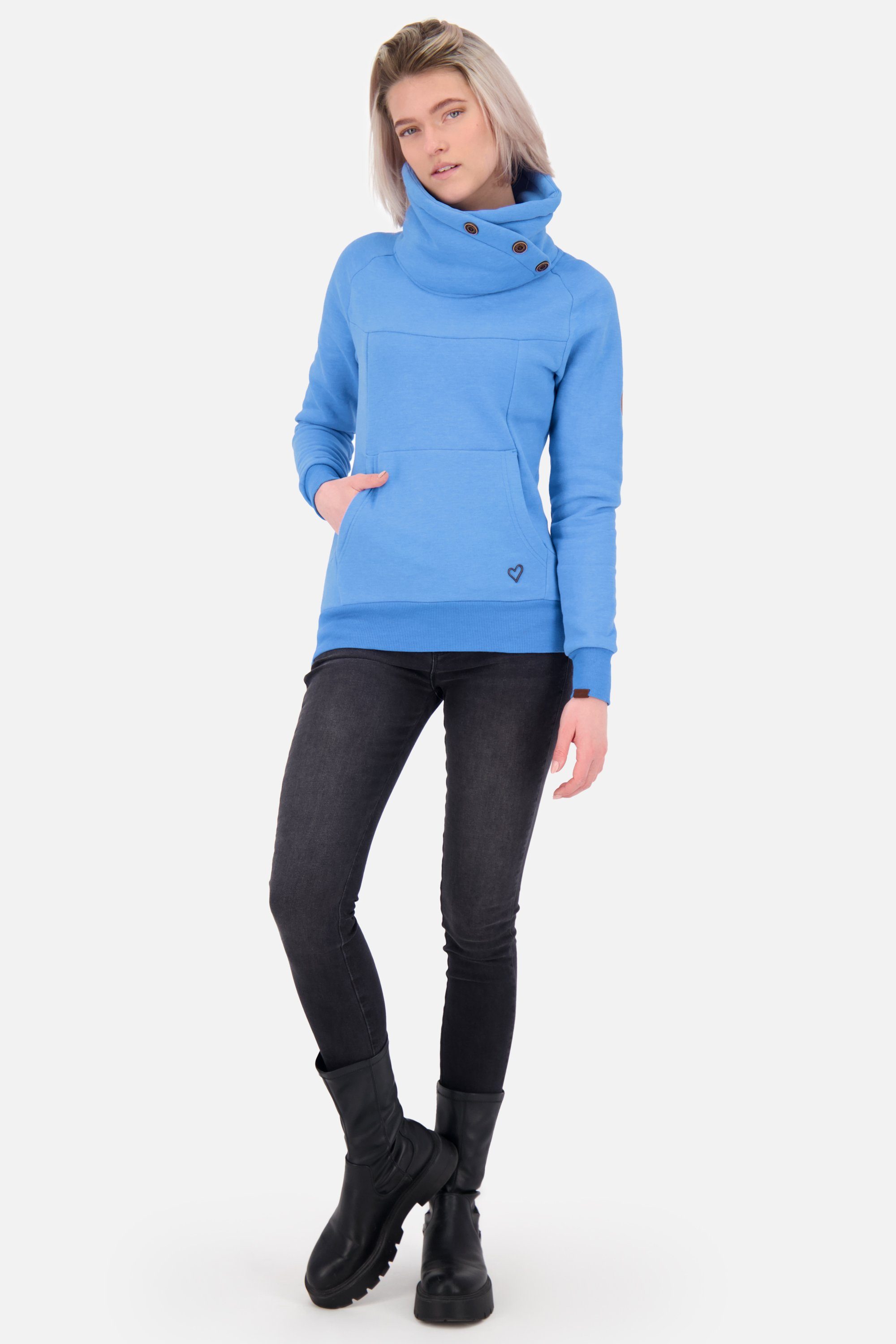 Alife & Kickin Sweatshirt Rundhalspullover, Pullover A azure Damen Sweatshirt VioletAK melange