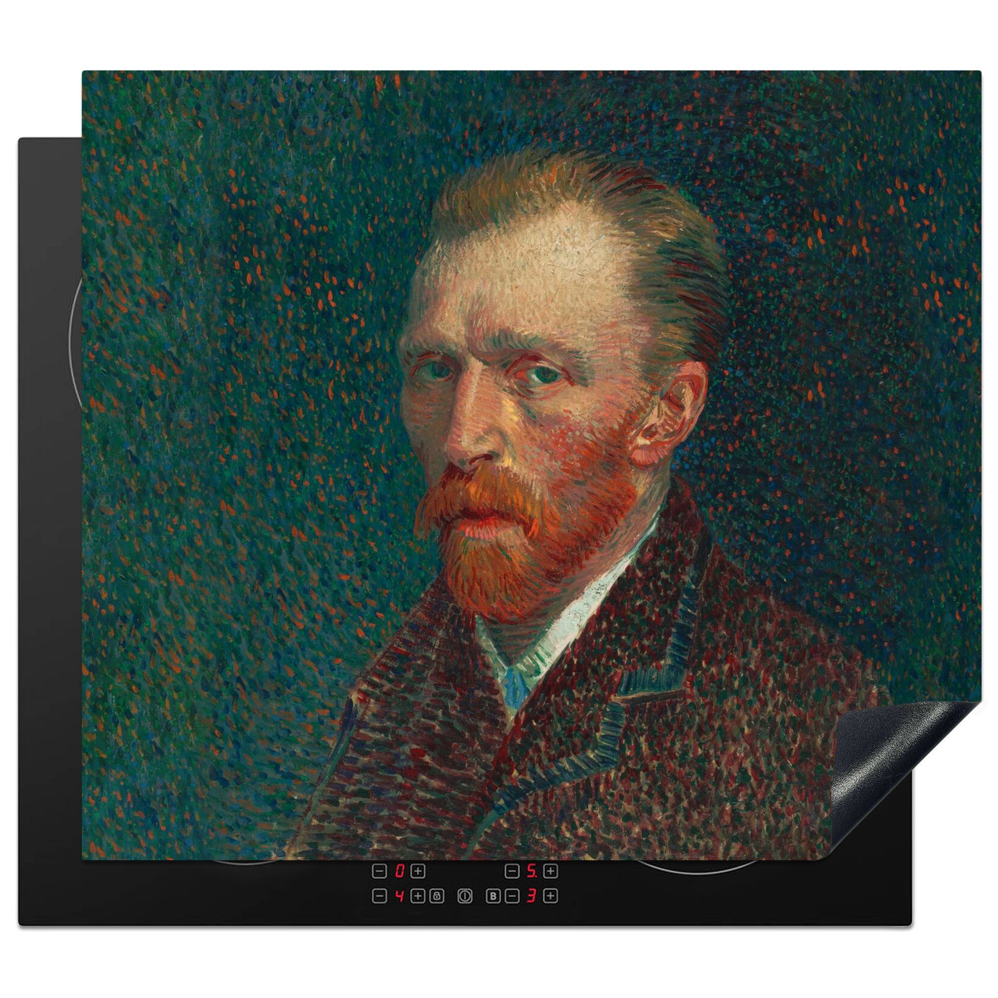 MuchoWow Herdblende-/Abdeckplatte Kunst - Van Gogh - Alte Meister - Selbstporträt, Vinyl, (1 tlg), 57x51 cm, Induktionsschutz, Induktionskochfeld, Ceranfeldabdeckung