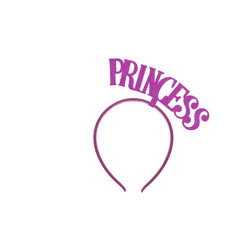 partydeco Pompon Princess pink 1 Stück Haarreifen, glitter