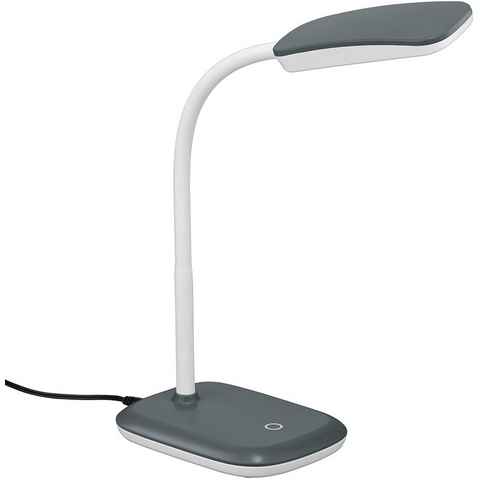 TRIO Leuchten LED Tischleuchte Boa, LED fest integriert, Warmweiß, LED Tischlampe mit Touchdimmer, Arm flexibel einstellbar