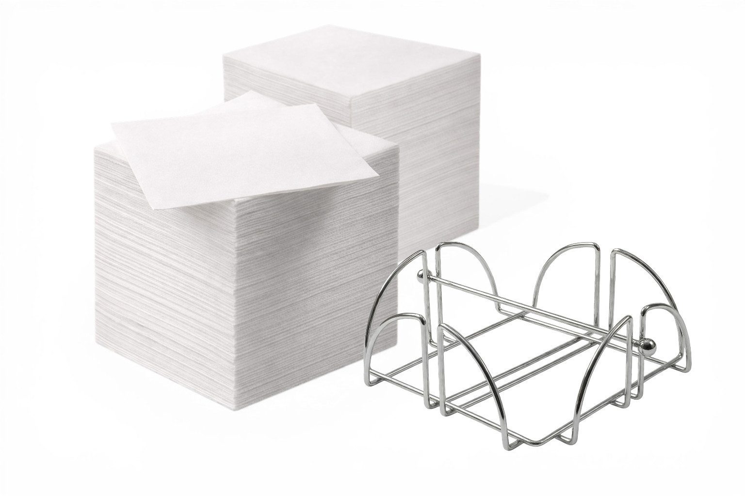 WestCraft Papierserviette Spender Marken Servietten für weiß Original 8,5 x 12,5cm, (500 St), 33cm+ Serviettenhalter Tissueservietten für Essen, Grill, Tisch