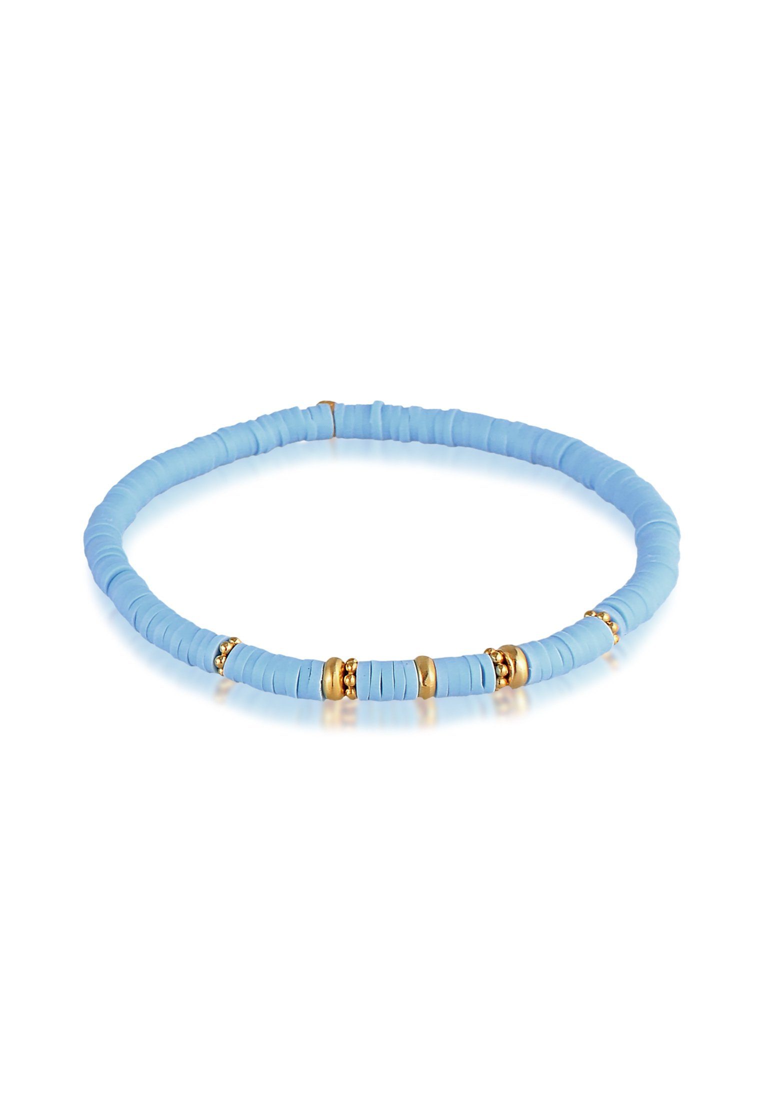 Silber Beads Hellblau Elli Heishi Perlen Armband 925