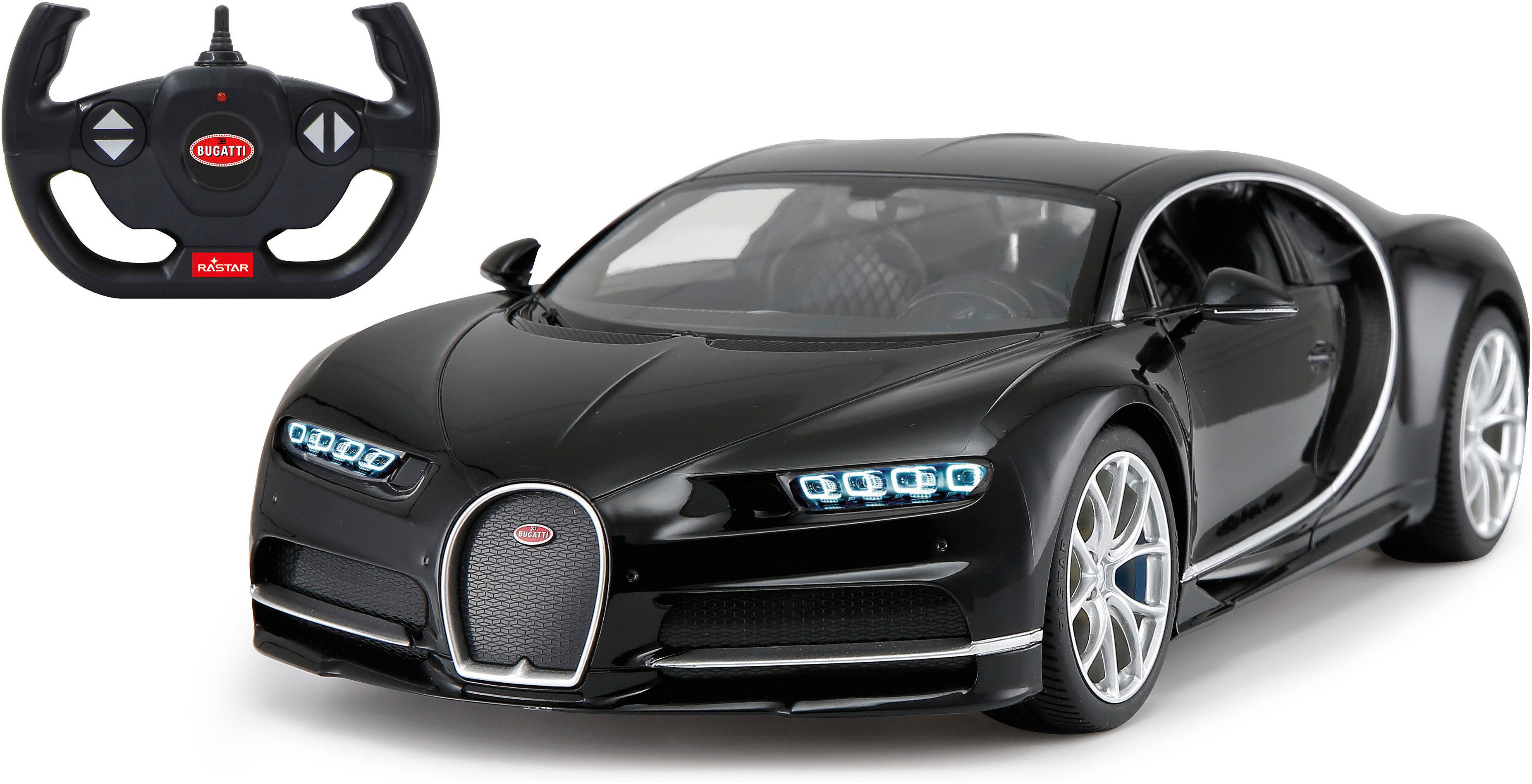 Jamara RC-Auto Deluxe Cars, Bugatti Chiron, 1:14, schwarz, 2,4GHz