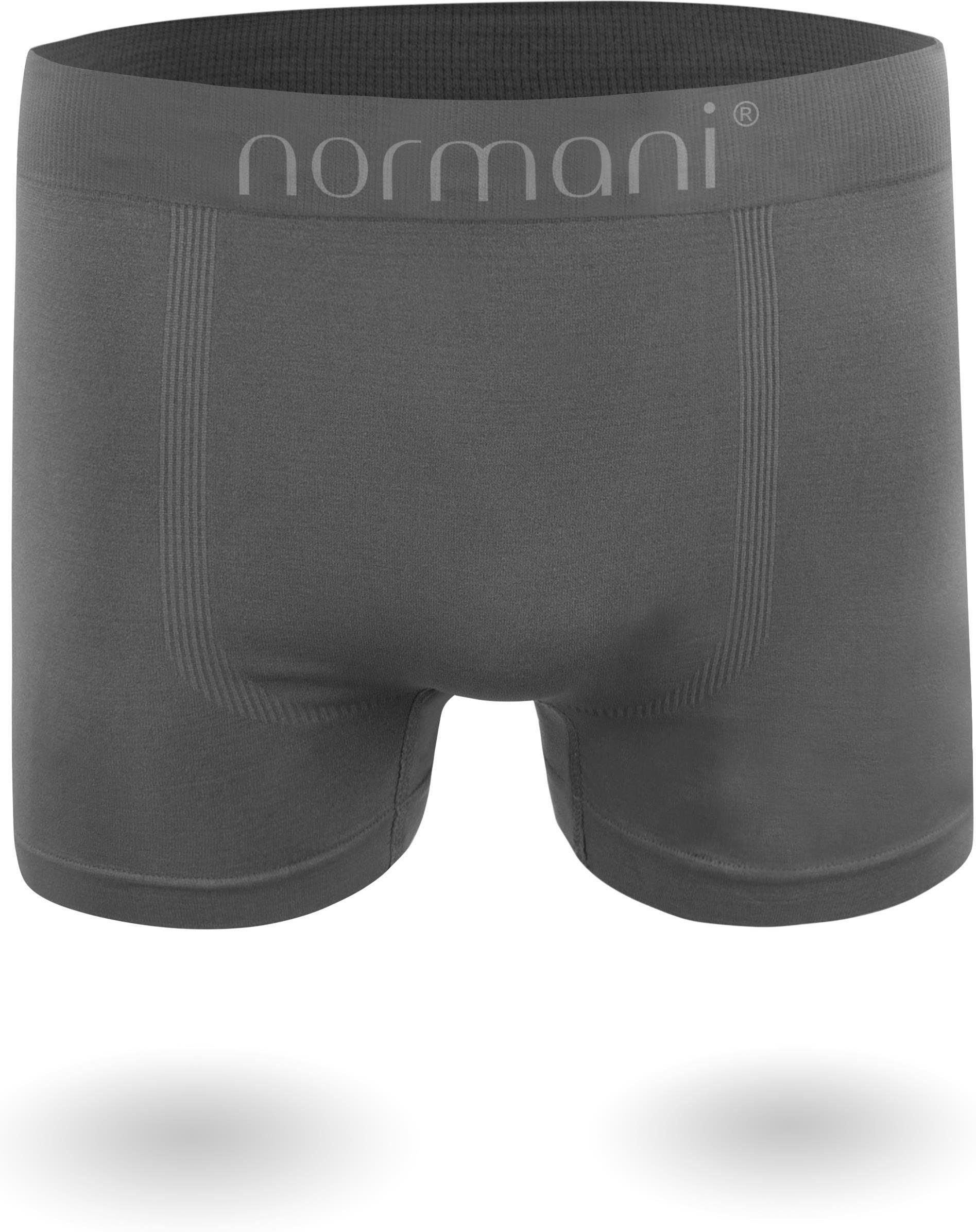 normani Retro Boxer für Unterhosen Mikrofaser-Boxershorts Stück aus 12 trocknendem Männer Retropants Material Grau Herren schnell