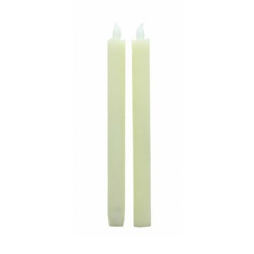 Home-trends24.de LED-Kerze LED Stabkerzen Kerze Wachs Wachskerze Creme Warmweiß 2er Set (2-tlg)