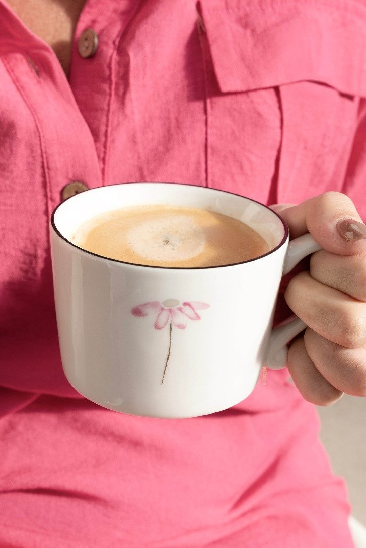 Bastion Collections Geschirr-Set Tasse - ROSE FLOWER - weiß – Bild 2 von 2