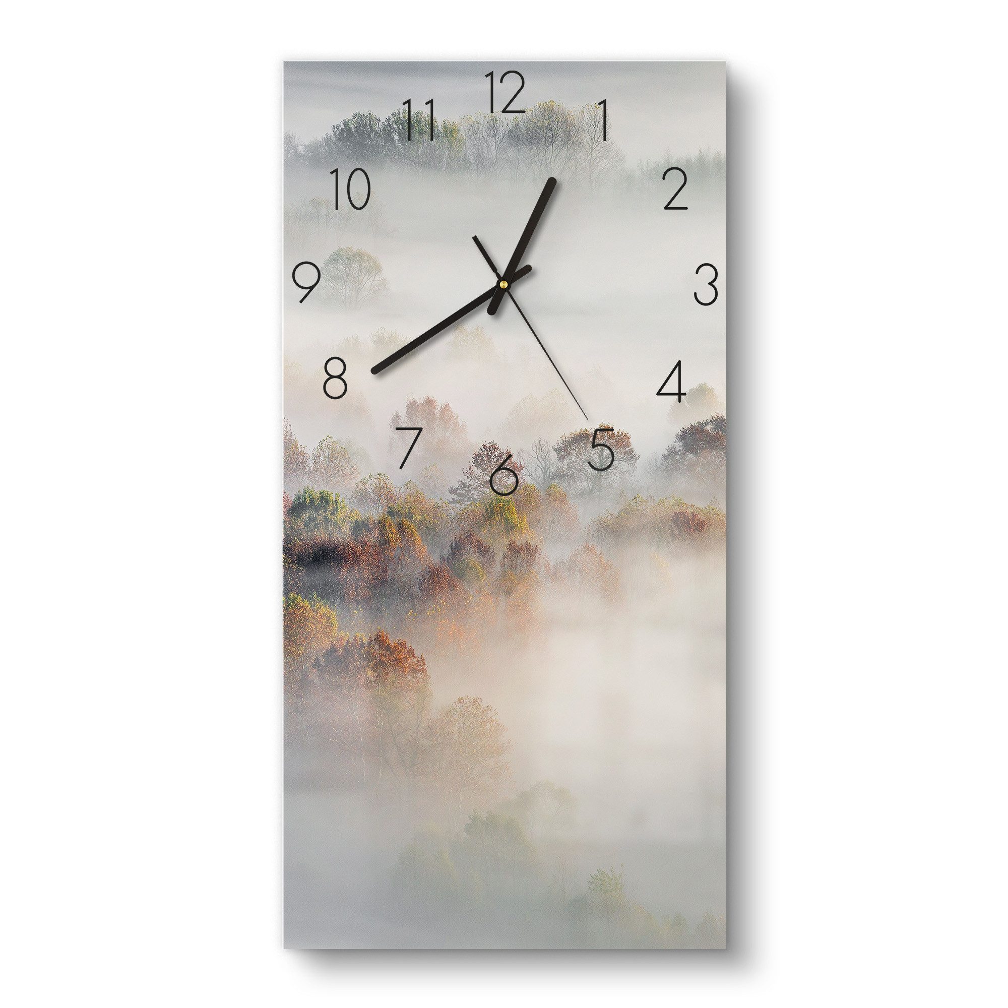 DEQORI Wanduhr 'Morgendlicher Nebelwald' (Glas Glasuhr günstig online kaufen