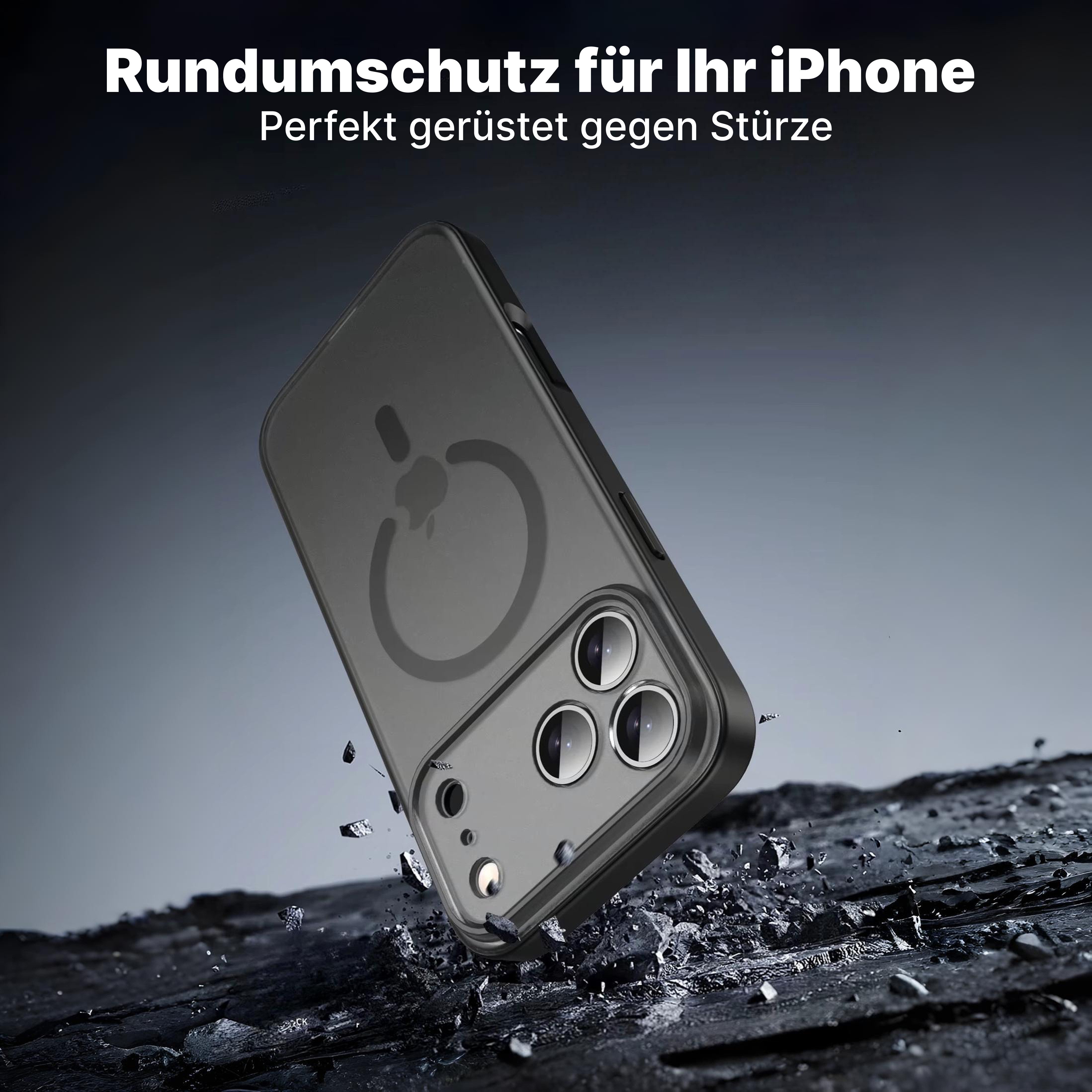 Futurea Handyhülle Schutzhülle Case für iPhone 17 TPU Transparent MagSafe Schwarz, für 17, 17 Air, 17 Pro, 17 Pro Max