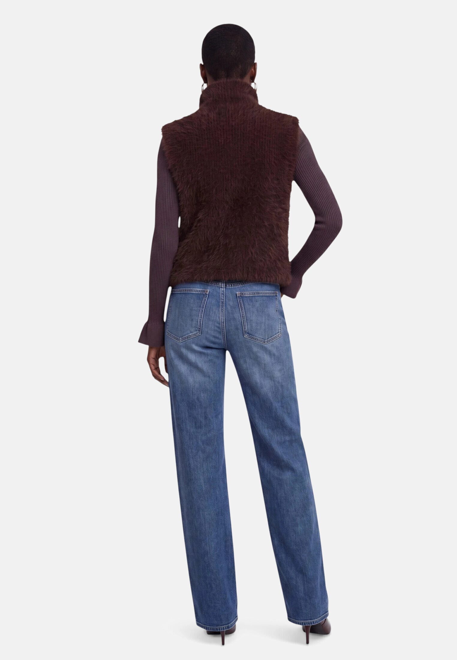 Zero Strickjacke Damen mit Reißverschluss (1-tlg) Plain/ohne Details – Bild 3 von 5