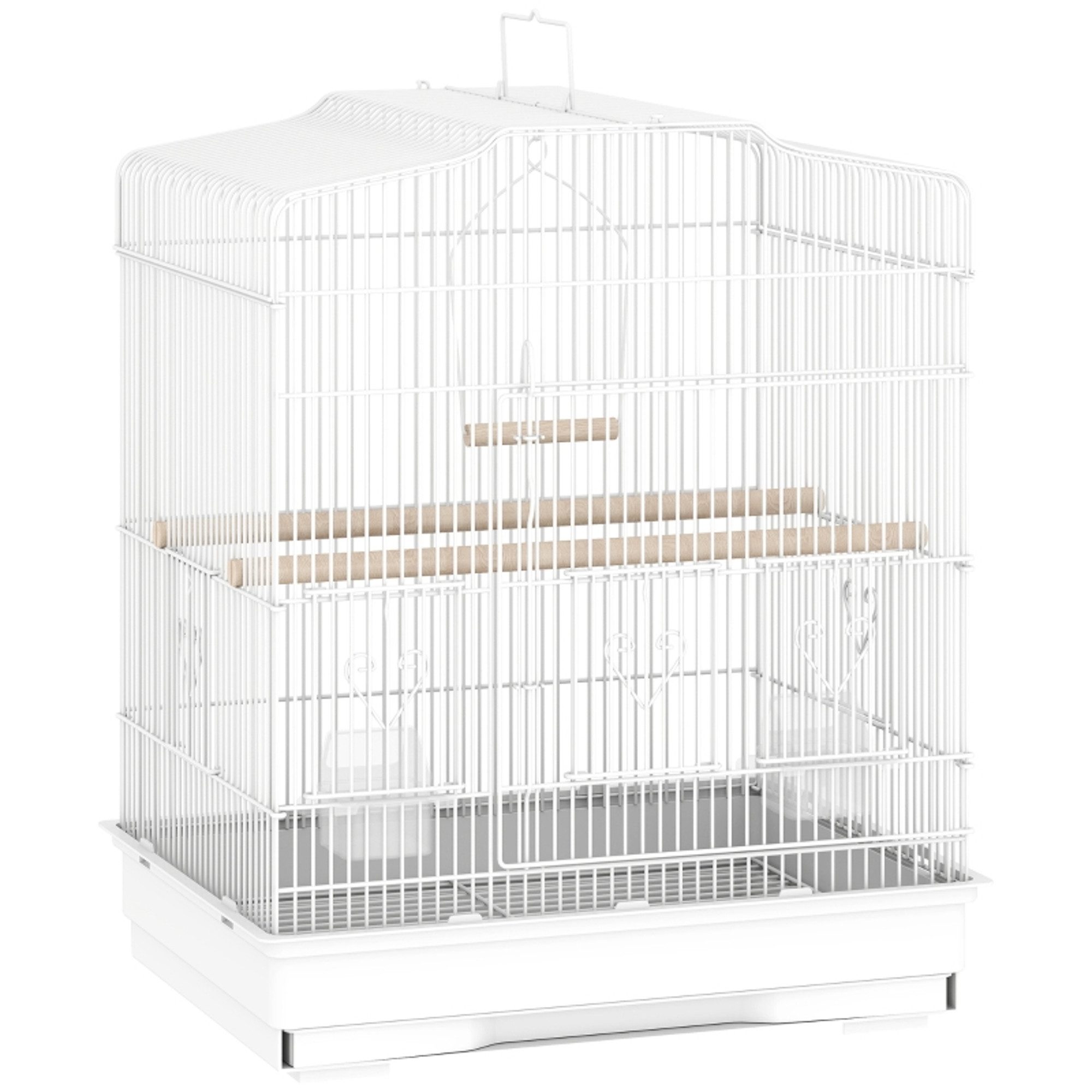 MC Star Vogelkäfig im Vintage-Design für kleine Vogelarten inkl, Zubehör 46,5 x 36 x 59 cm Stahl, Holz