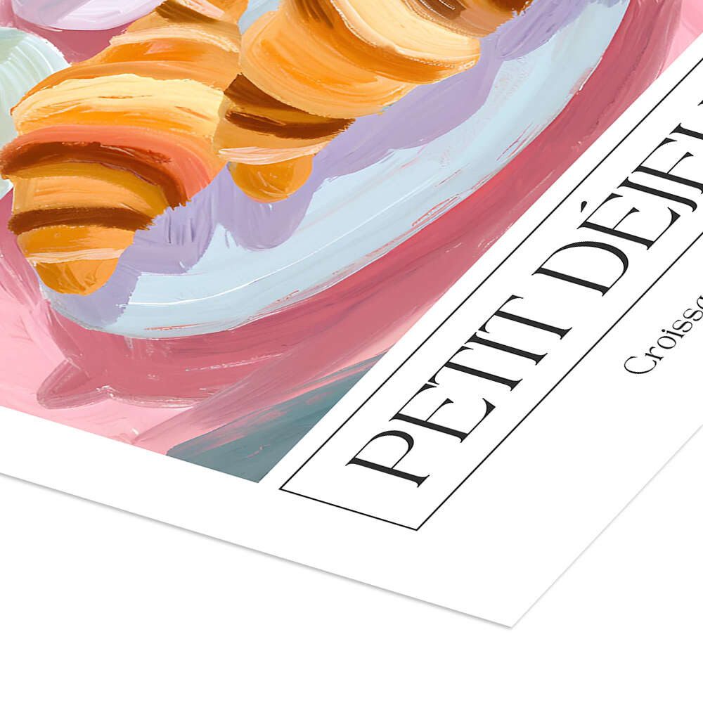 Posterlounge Wandbild Petit Déjeuner - Croissant, Café, Détente, Ohkimiko, erhältlich als Poster, Leinwandbild, Wandsticker oder Acrylglasbild