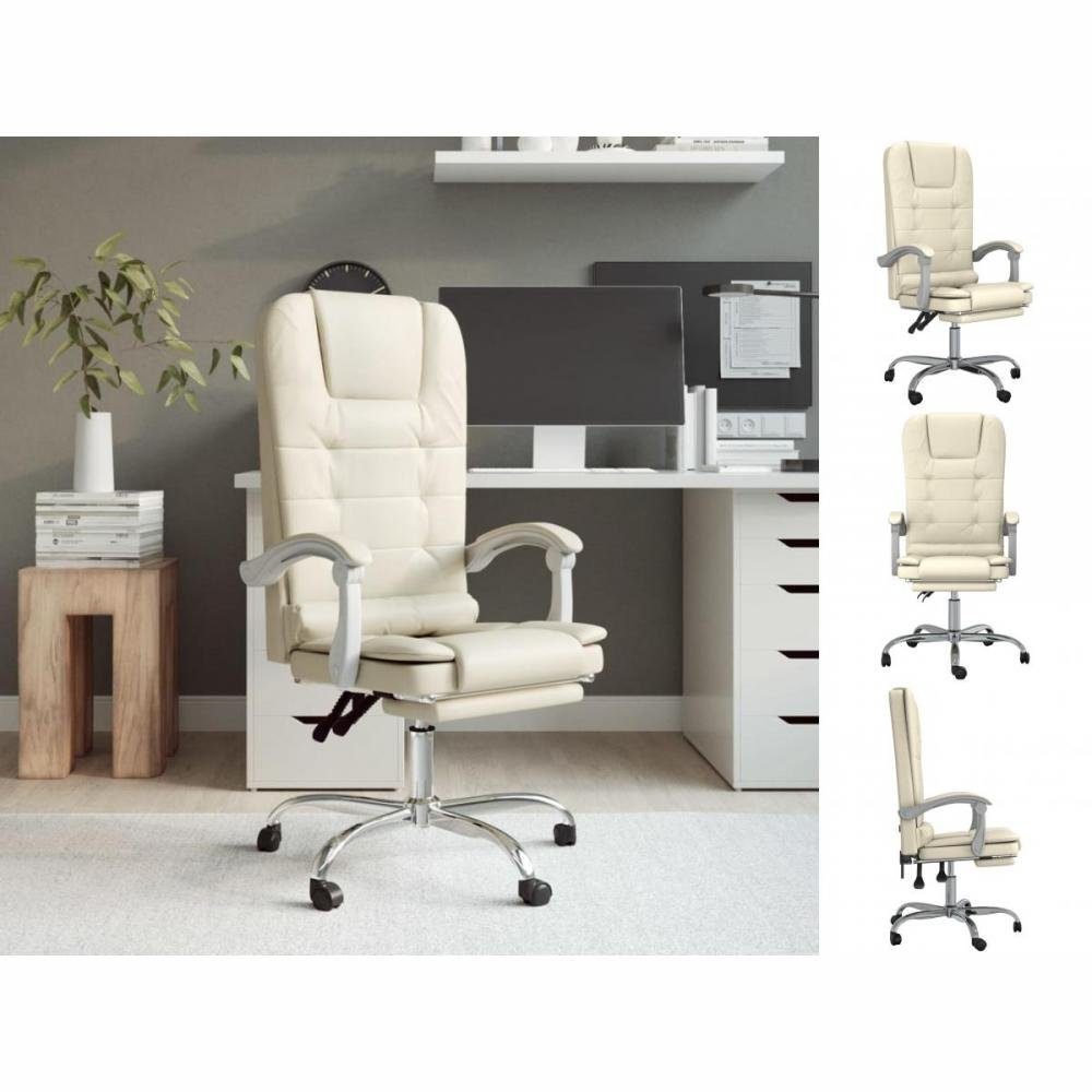 vidaXL Bürostuhl Bürostuhl mit Massagefunktion Creme Kunstleder Arbeitsplatz Home Offic Creme | Creme | Drehstühle