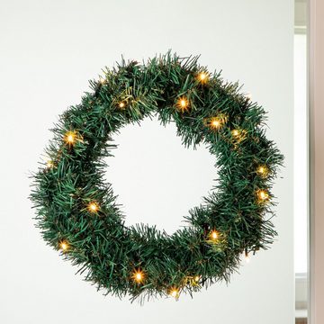 GartenHero Weihnachtsszene LED 2x Weihnachtsbaum Weihnachtskranz Türkranz Weihnachtsdekoration