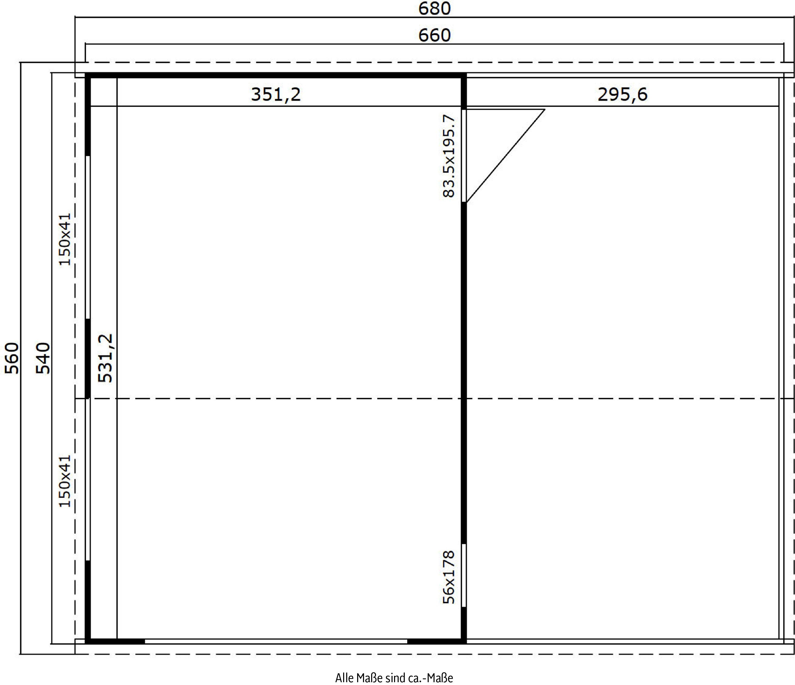 Garage Eingang), Mit Sektionaltor Garage Bahamas + zusätzliche MAJA LASITA (Set, schwedenrot