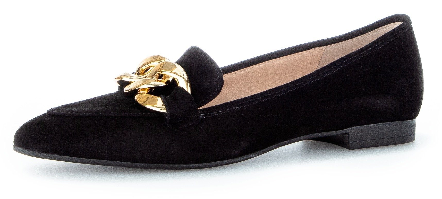 Slipper trendiger Zierkette schwarz-goldfarben Gabor mit