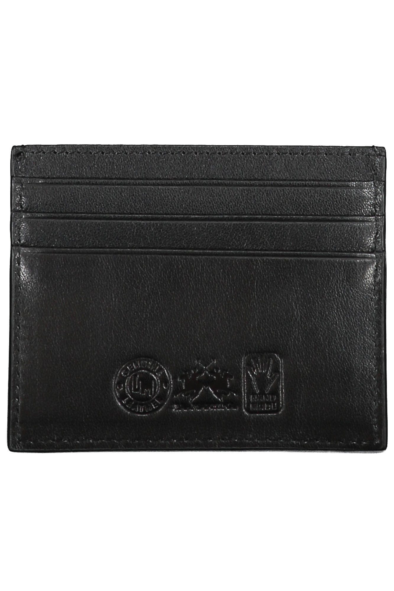 La Martina Geldbörse, Elegantes Herrenportemonnaie in Schwarz mit zentralem Fach und Logo