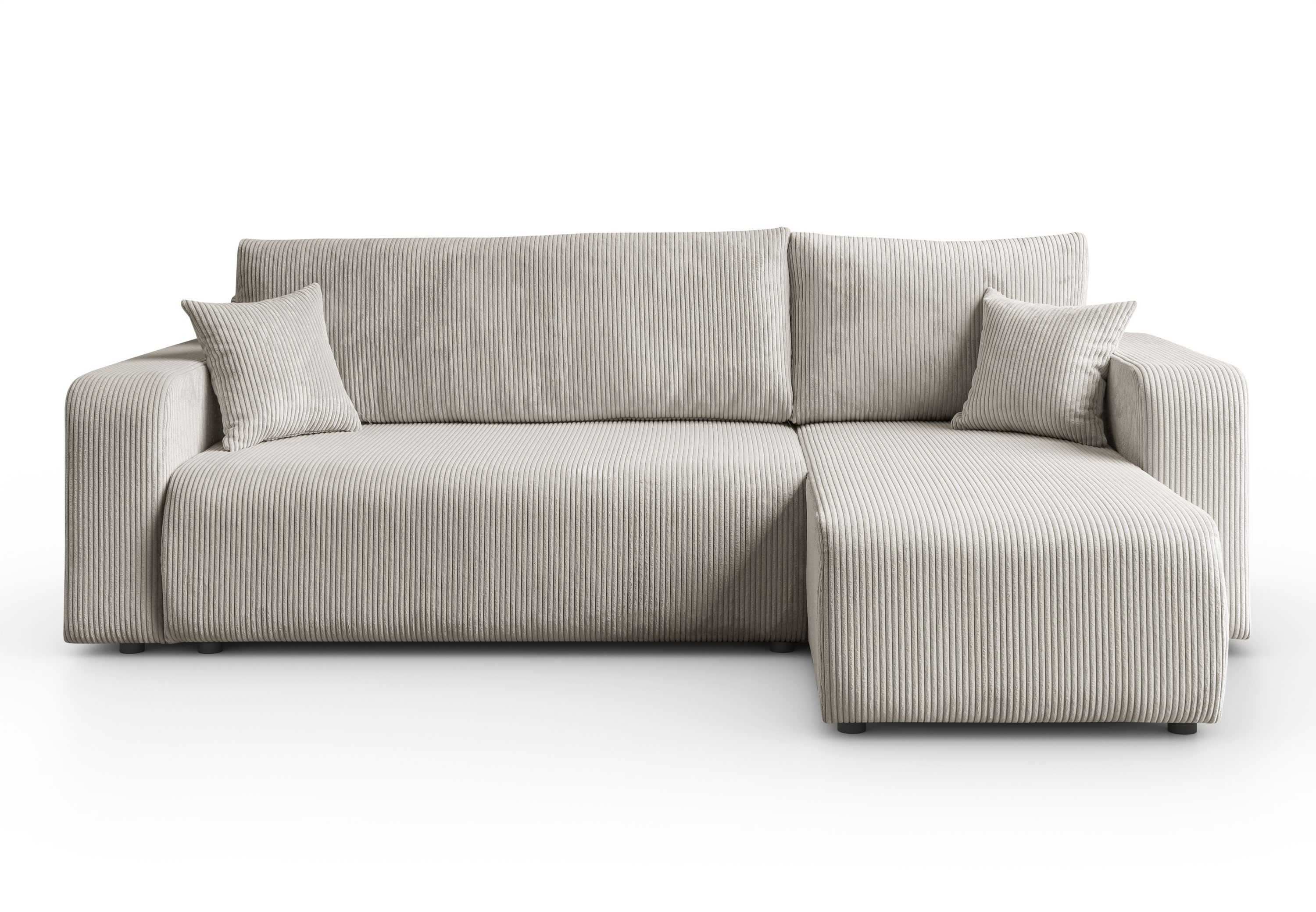 Lookway Ecksofa PRESTIGE L-Form Couch, Cord-Stoff, mit Bettfunktion und Bettkasten, Seite universal