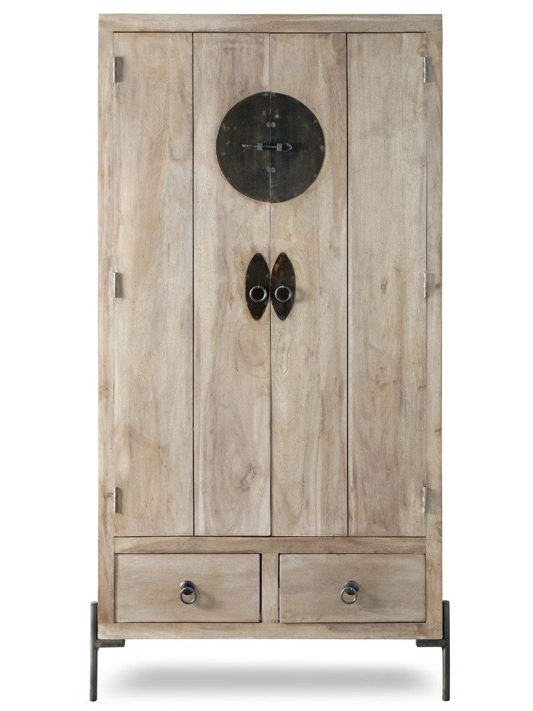 WOLF MÖBEL Kleiderschrank CHINA Schrank mit 2 Türen / 2 Schubladen (88 x 180 x 55)