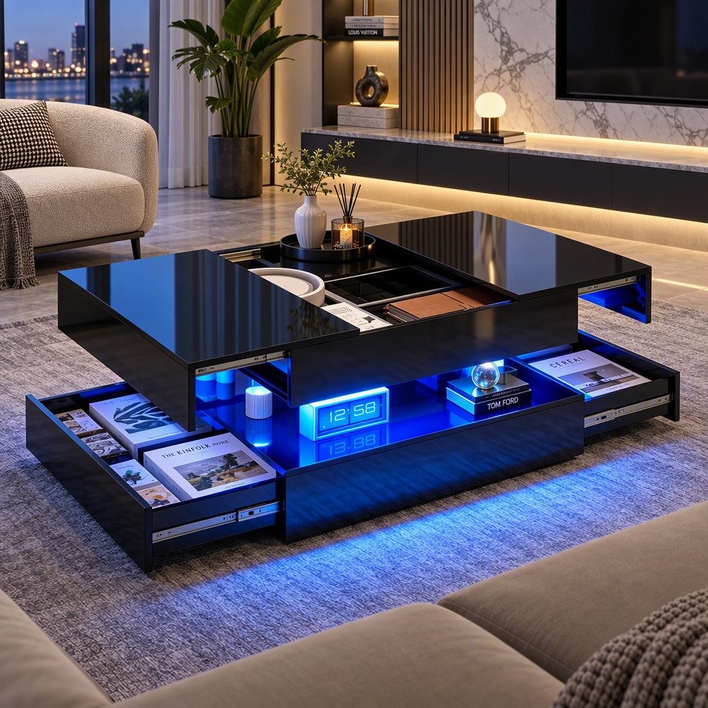 Schwarze Couchtische mit Schublade online kaufen