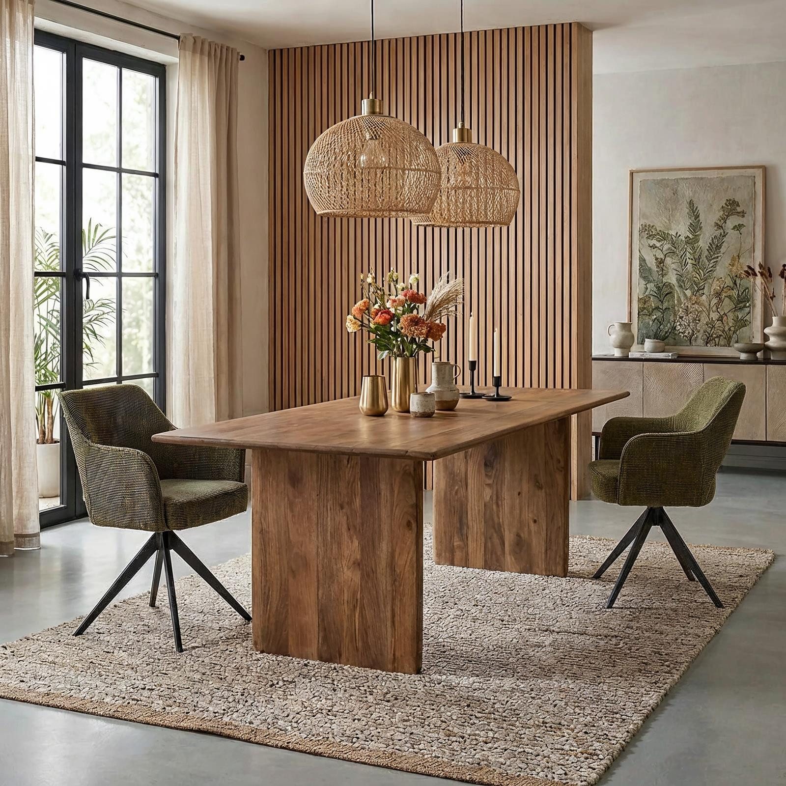 IDIMEX Esstisch PURI, Esszimmertisch 180x100 cm aus massivem Akazienholz Natur