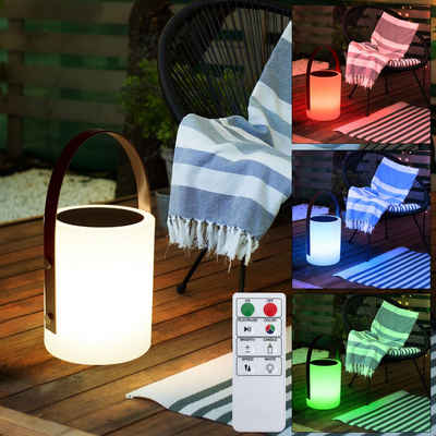 etc-shop LED Außen-Tischleuchte, LED-Leuchtmittel fest verbaut, Warmweiß, Tischleuchte Außen Akku Garten Solarlampe Tischlampe Outdoor USB