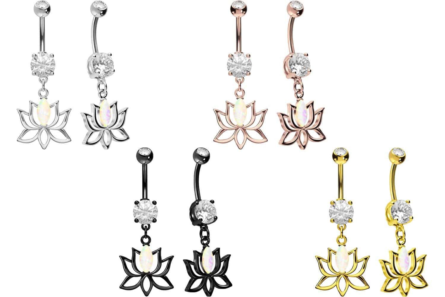 PIERCINGLINE Bauchnabelpiercing Chirurgenstahl Bananabell LOTUSBLÜTE + günstig online kaufen