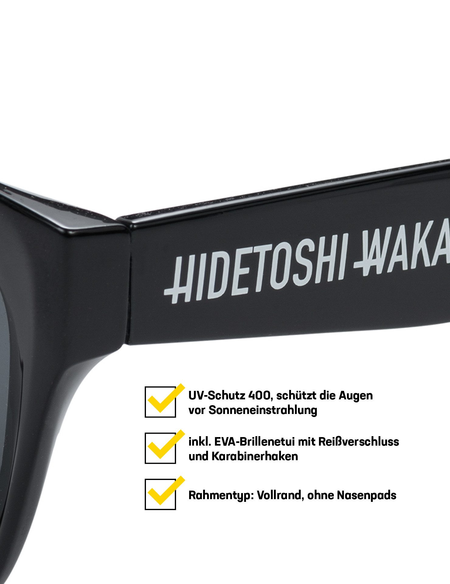 HIDETOSHI WAKASHIMA Sonnenbrille HIDETOSHI WAKASHIMA "Sendai" Unisex Sonnenbrille getönte Brillengläser ohne Sehstärke