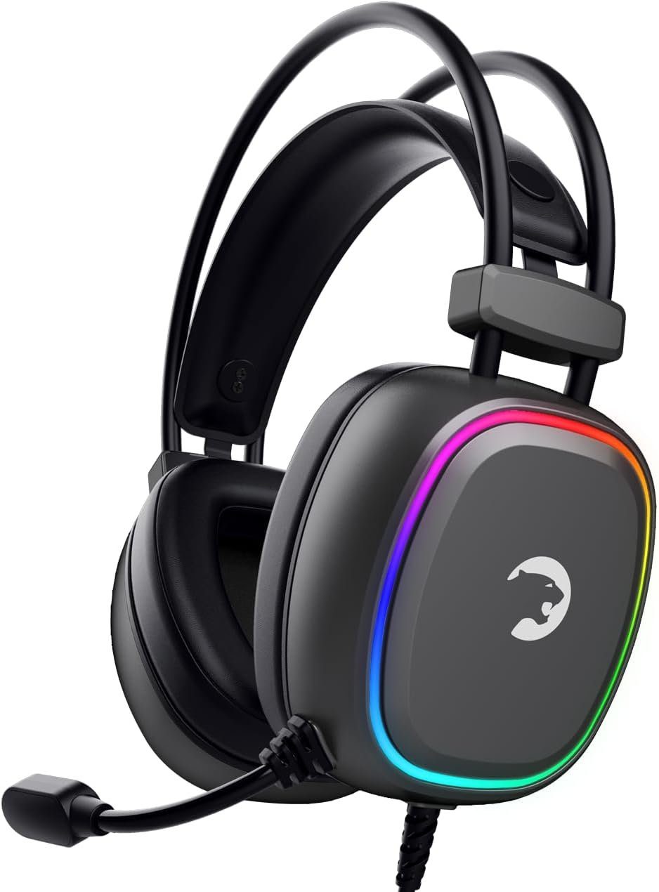 kabelgebundene 7.1 Headphones, Kabel, RGB, Mit mit Kopfhörer Gaming-Headset (Wired GAMEPOWER Mikrofon) Surround 50-mm-Treibern