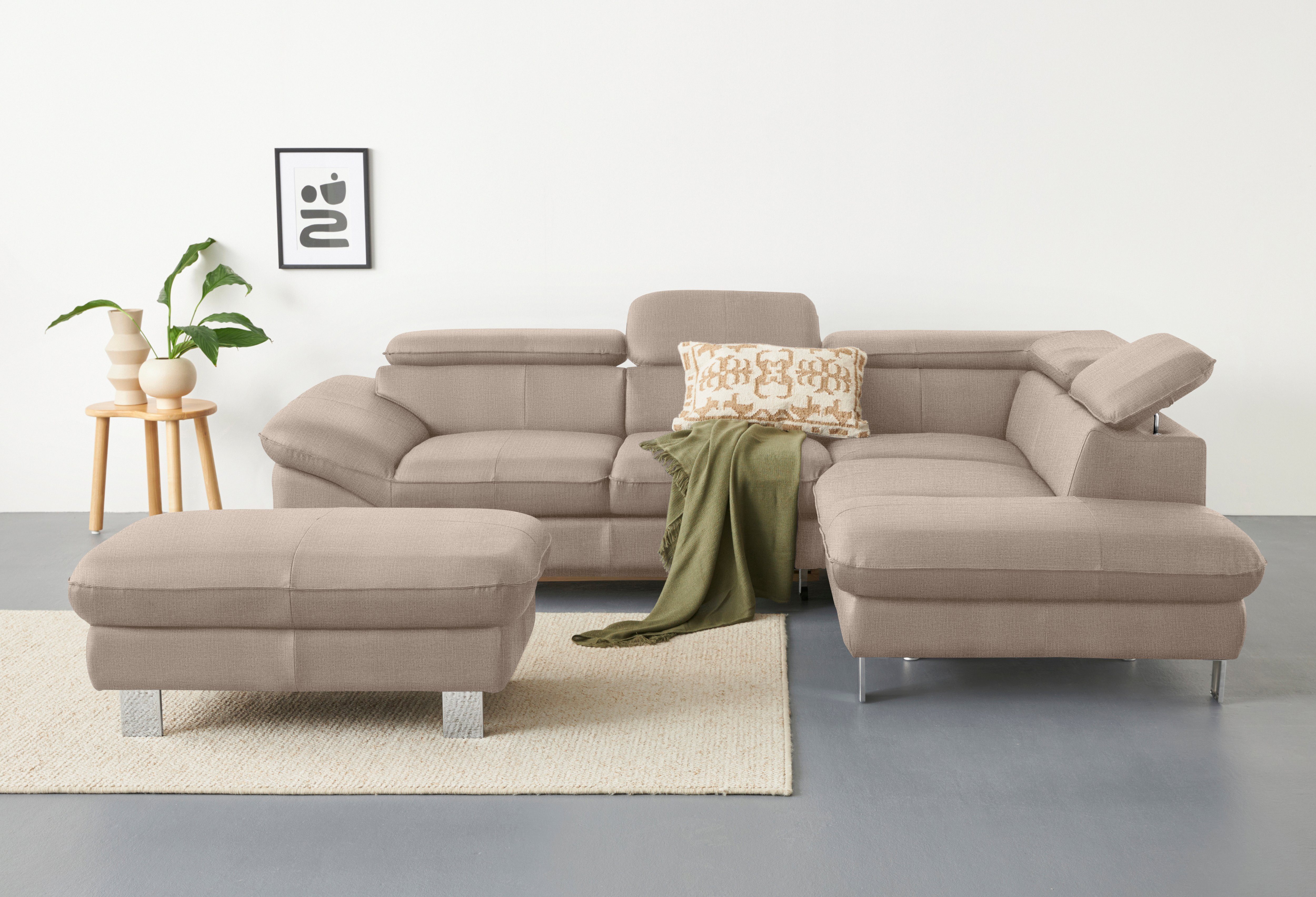 COTTA Ecksofa Driver L-Form, mit Kopfteilverstellung, wahlweise mit Bettfunktion & Bettkasten