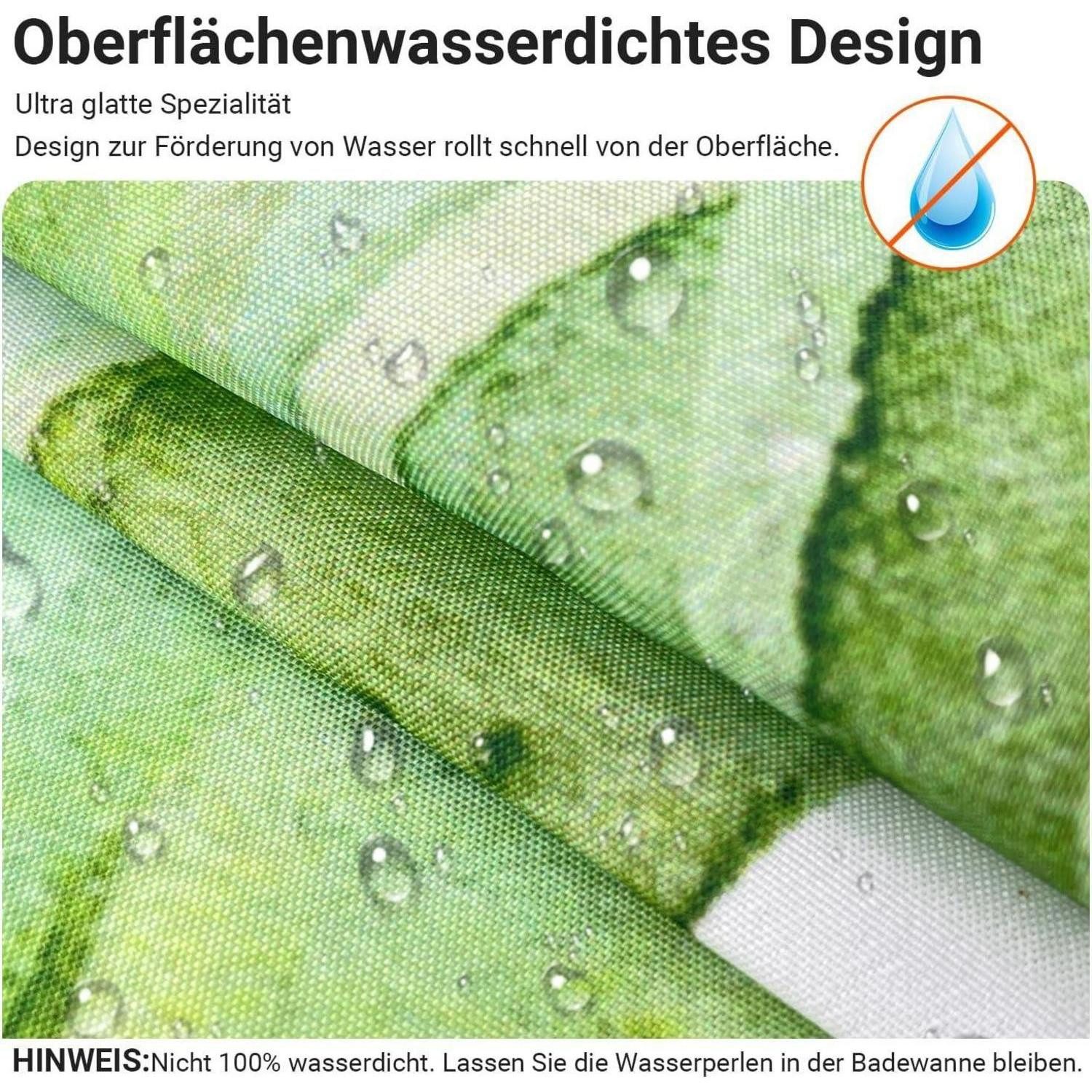 LuxusKollektion Duschvorhang Duschvorhang 180x160cm Grün Multi 140 H160 x B180 cm (1er Pack)