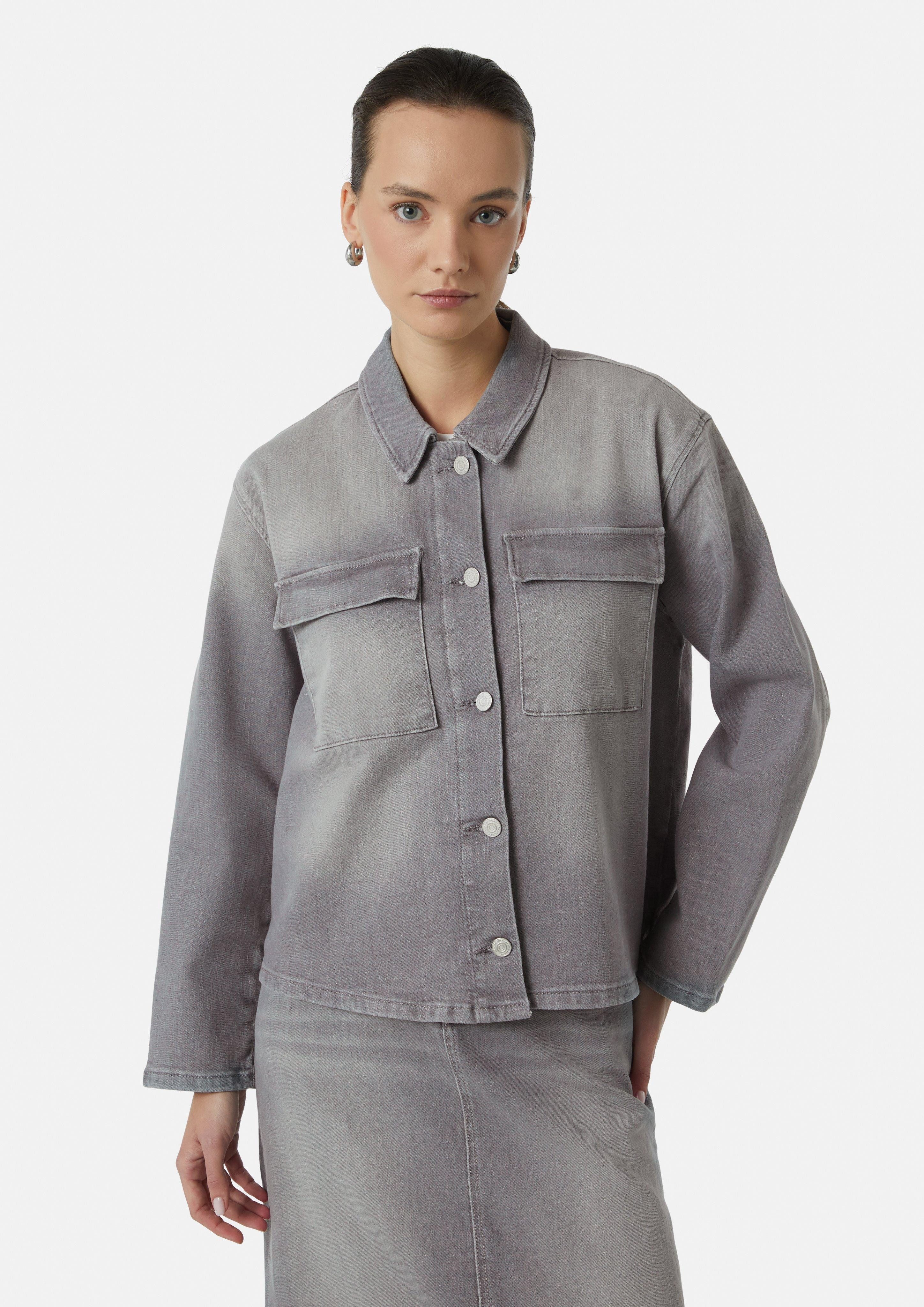 comma casual identity Blusenblazer Elastisches Denim-Overshirt günstig online kaufen
