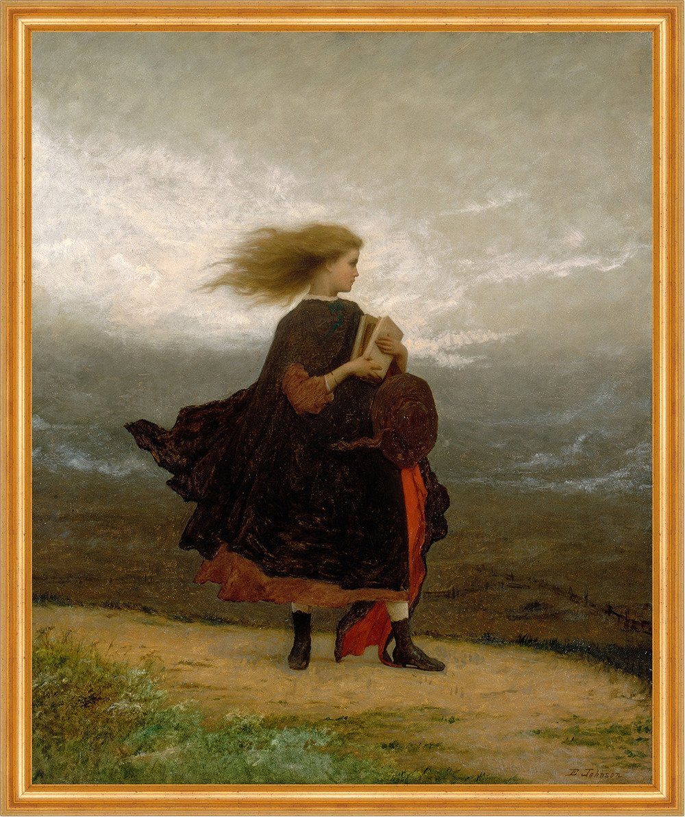 Kunstdruck The Girl I Left Behind Me Eastman Johnson Mädchen Wind Bücher Kinder B