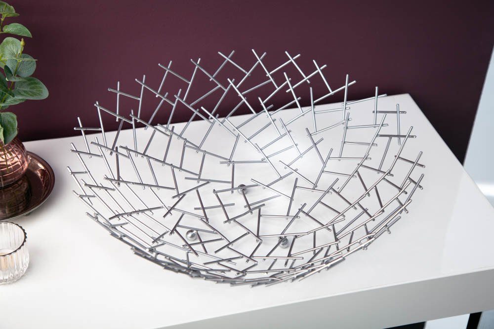 riess-ambiente Dekoschale STRUCTURE 45cm silber, im Modern Design günstig online kaufen