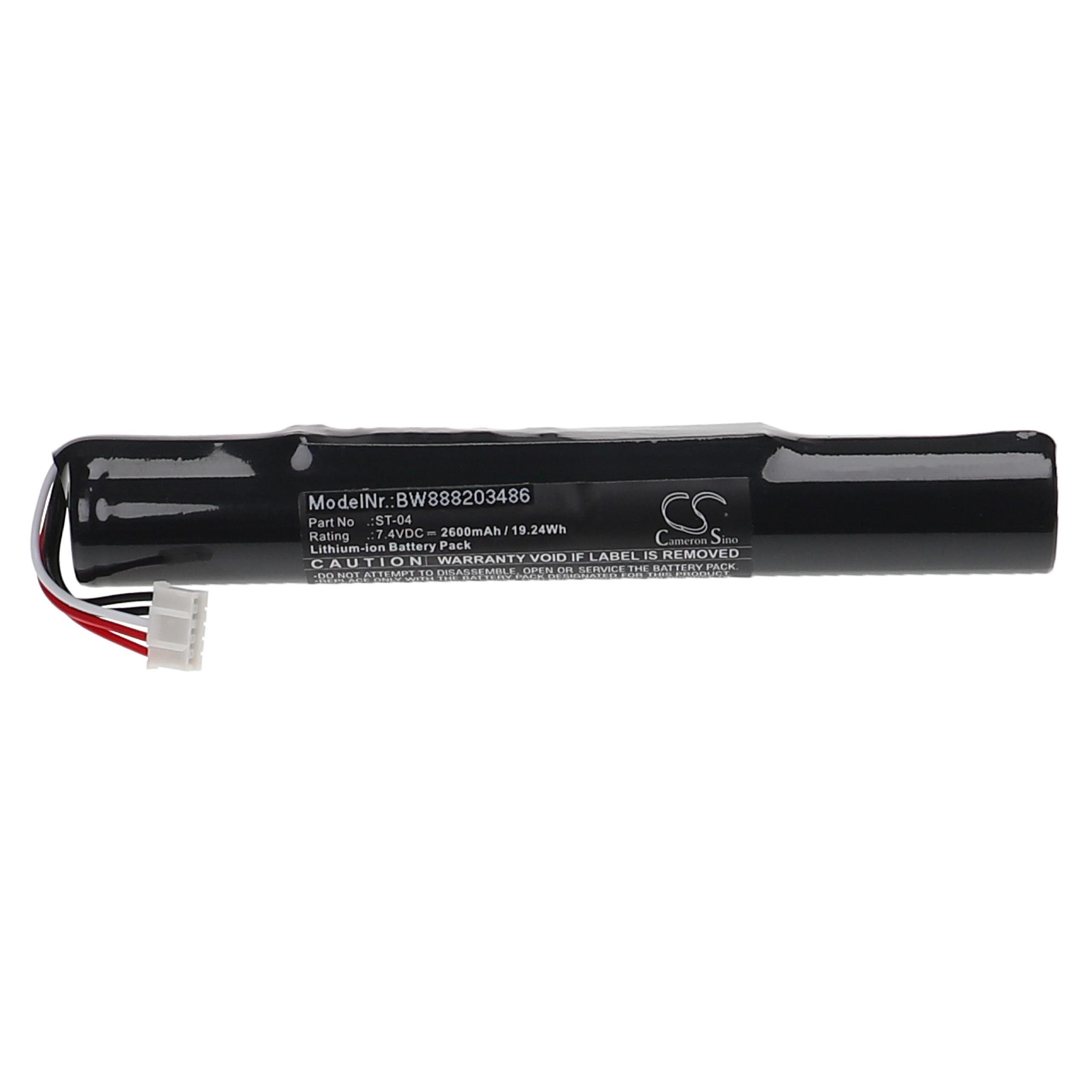 SRS-BTX300, kompatibel Sony 2600 Akku SRS-X77 mAh mit vhbw (7,4 V) Li-Ion SRS-X55,