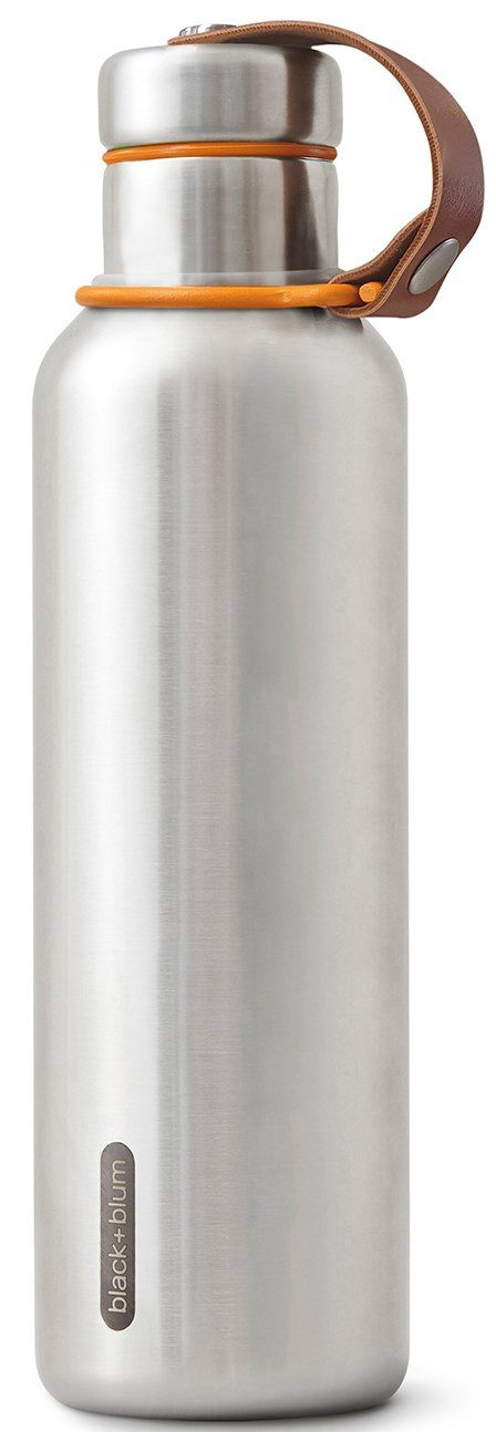 black+blum Isolierflasche Insulated Bottle, Edelstahl, Tragschlaufe aus Kunstleder, 500 ml
