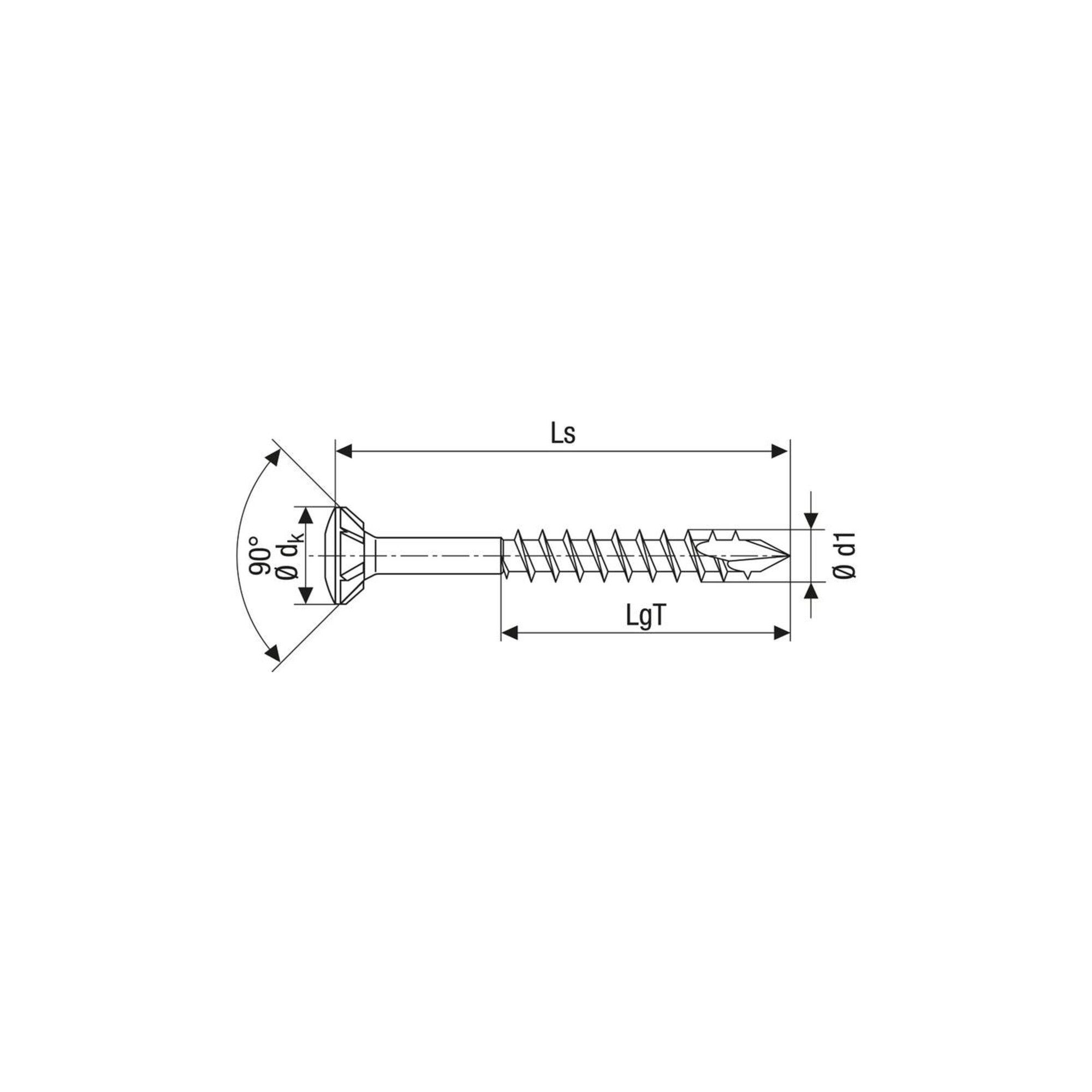SPAX Schraube Spax Fassade 4,5 x 60 mm LinsenSenkkopf T-STAR plus Teilgewinde CUT-Sp