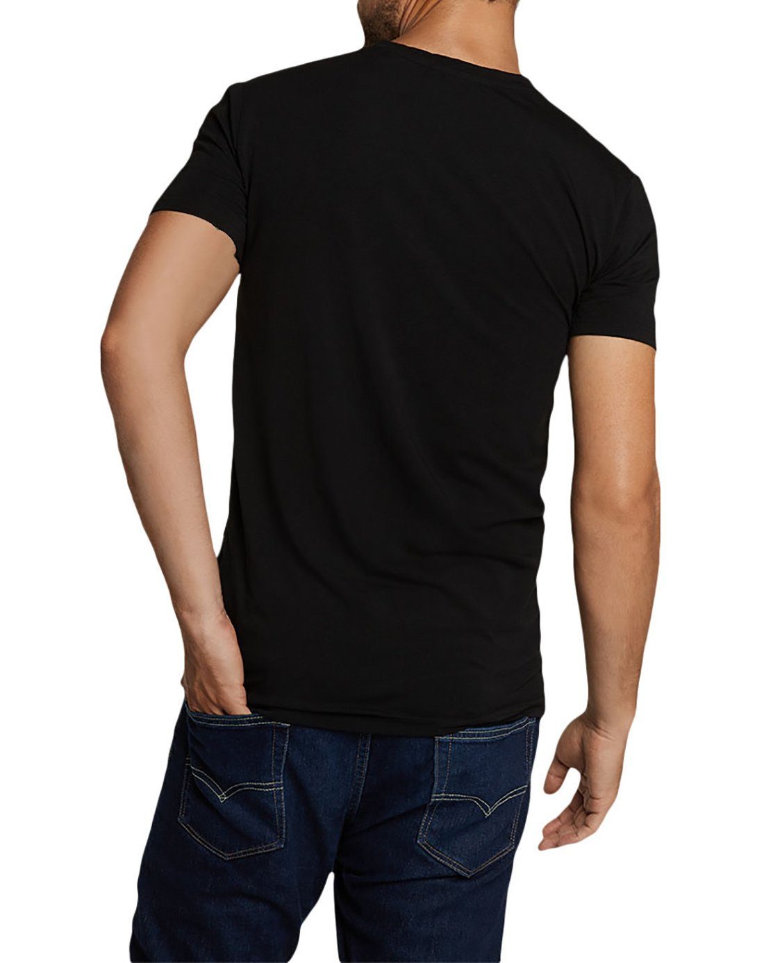Damen Pack Schwarz basics T-Shirt Unterhemd T-Shirt - KATE, Bamboo 4er