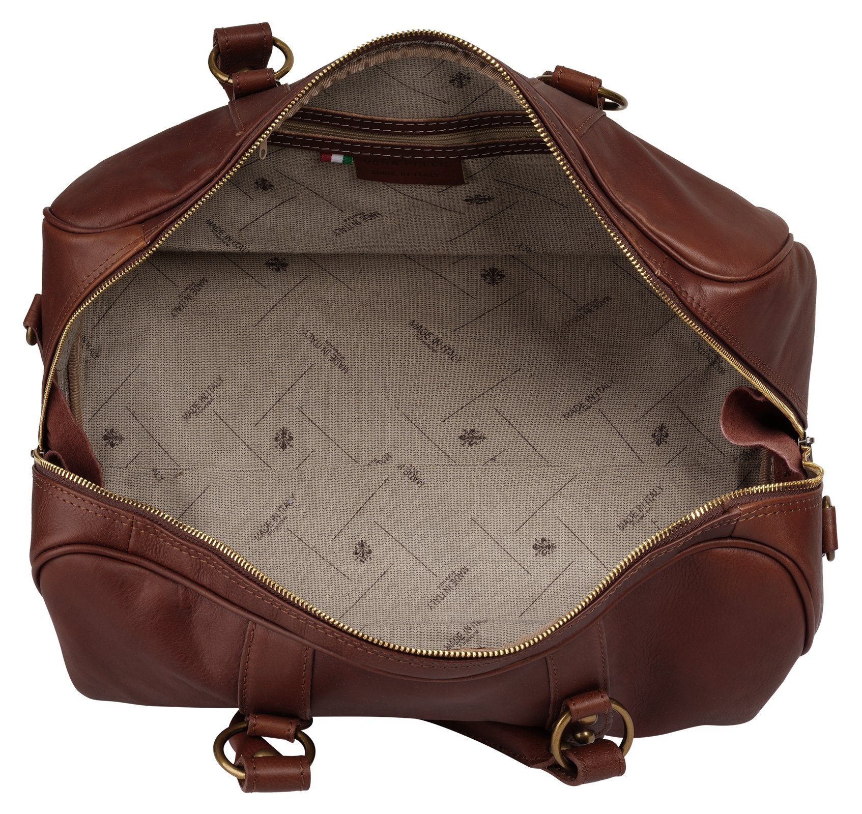 Piké Reisetasche (1-tlg), echt Leder, Made in Italy