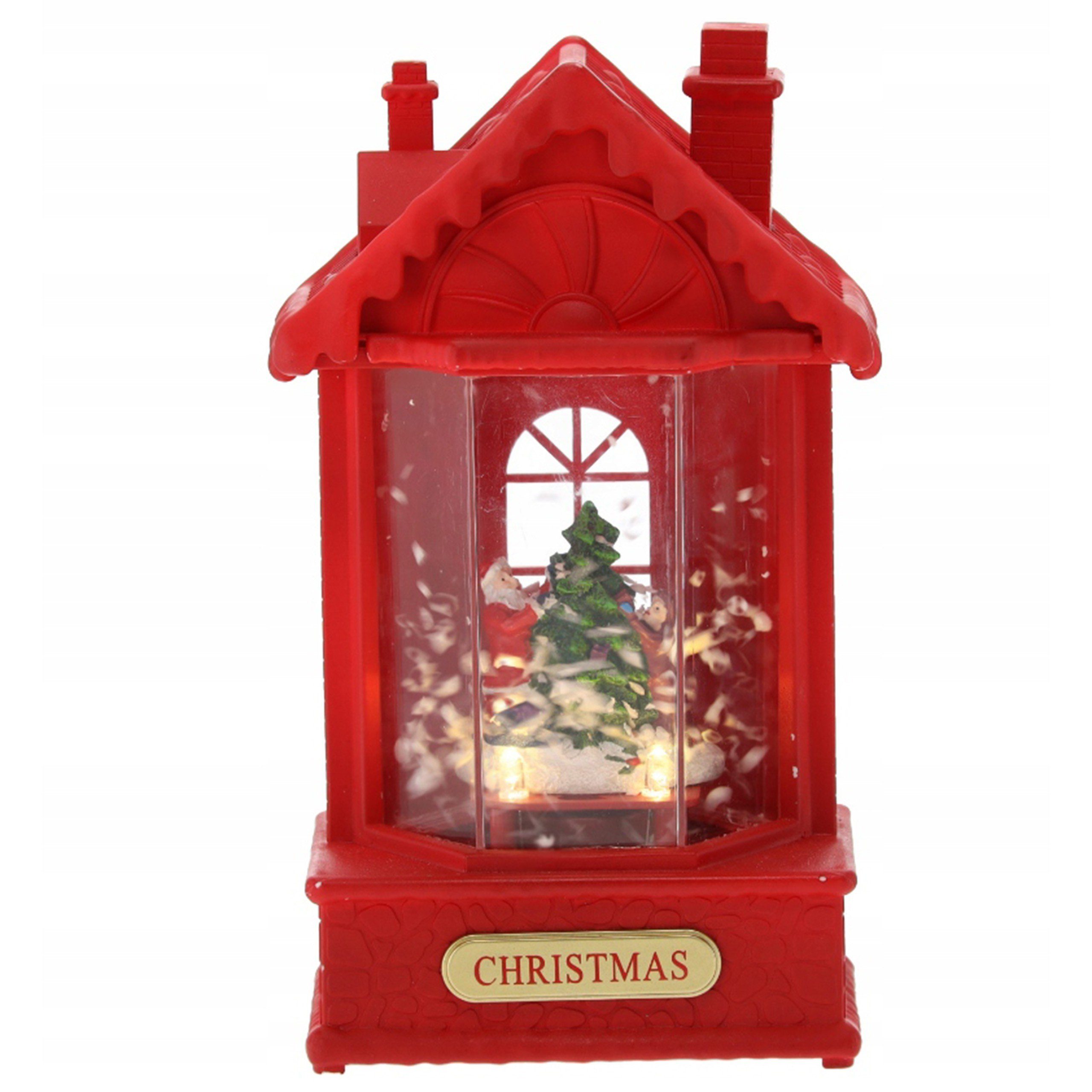 rotes Haus, Sarcia.eu Laterne Spieldose 12x9x19,5cm Weihnachts-LED-Laterne, LED