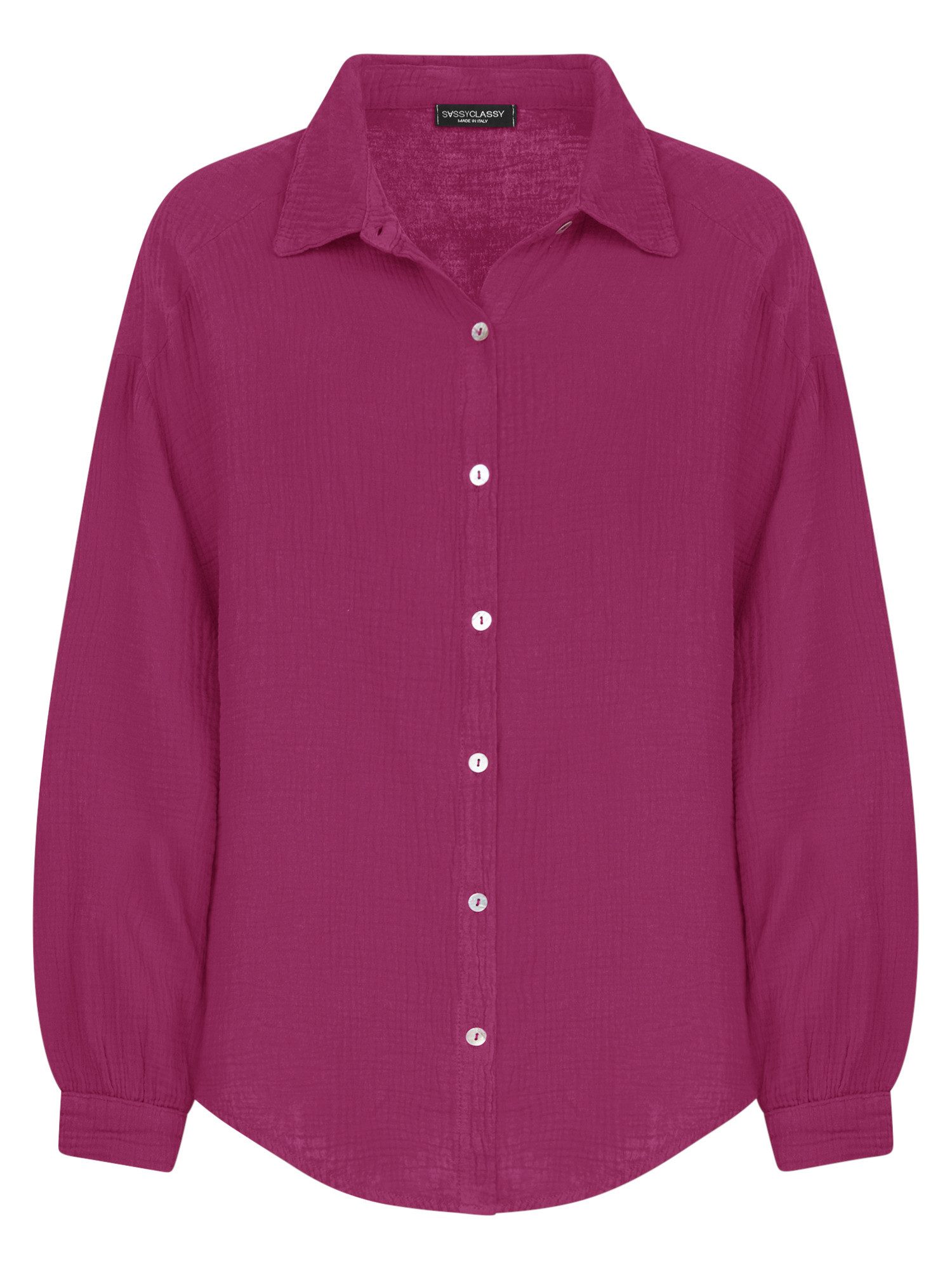SASSYCLASSY Longbluse Oversize Musselin Bluse Damen günstig online kaufen