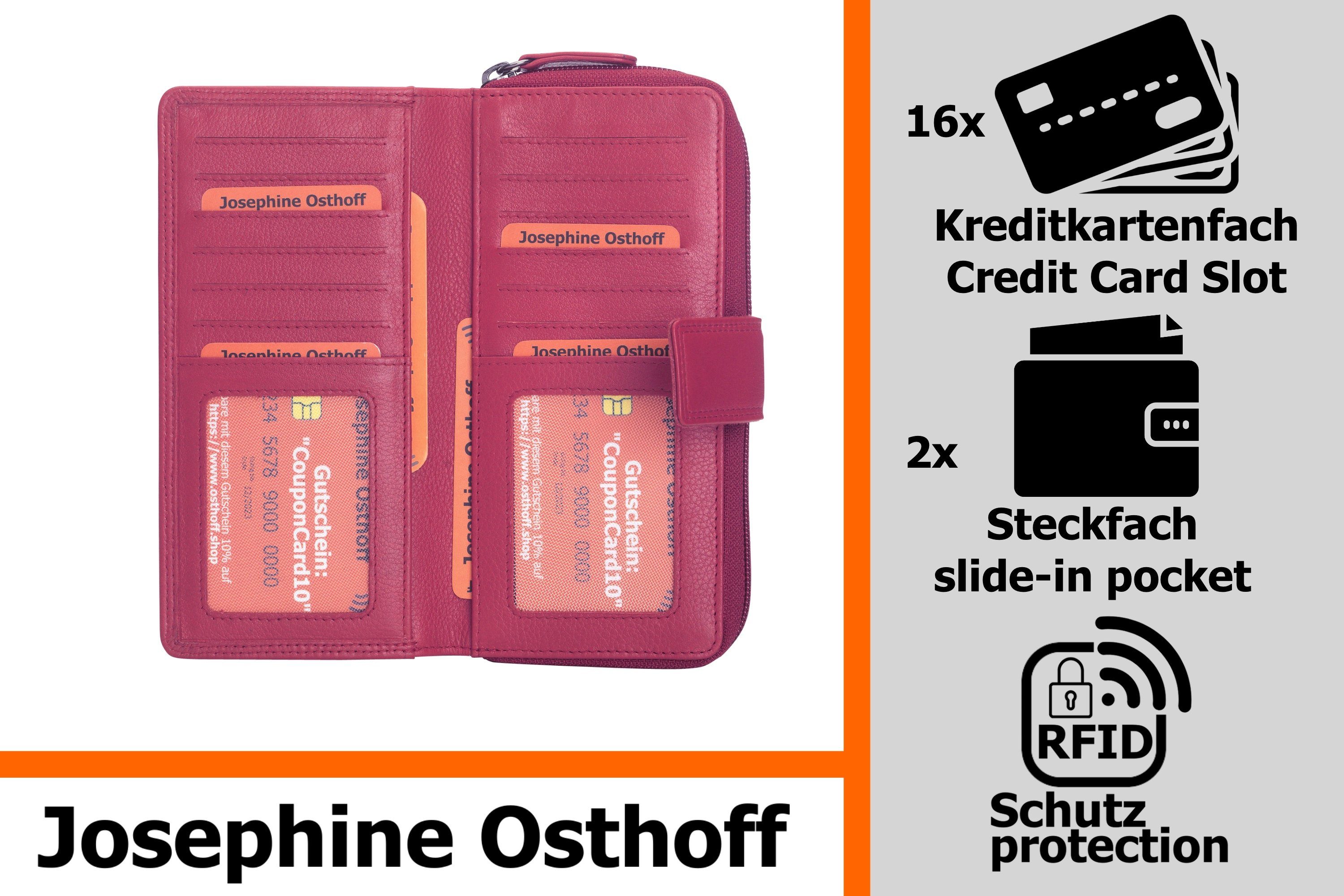 Osthoff Bremen Geldbörse fuchsia Josephine kompakt Geldbörse