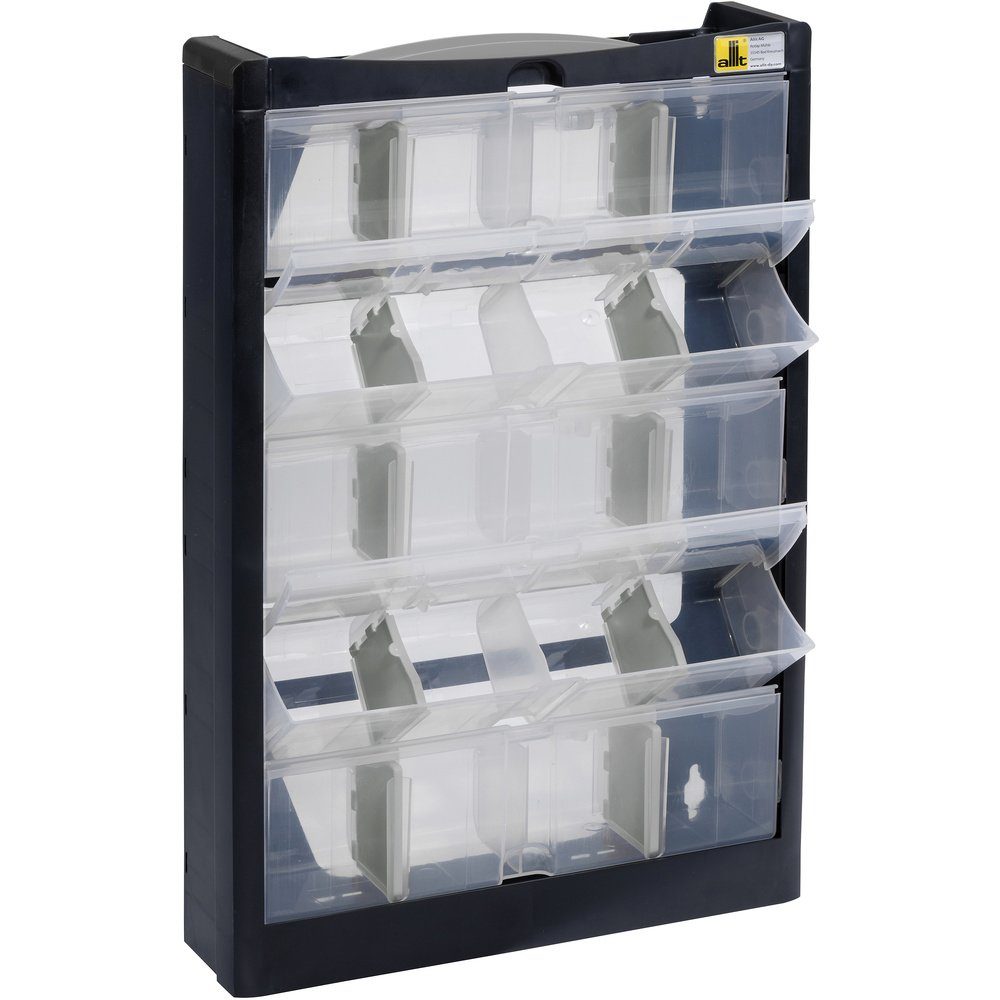 Aufbewahrungsbox Allit 466250 Kleinteilmagazin (B x H x T) 300 x 465 x 80 mm Schwarz