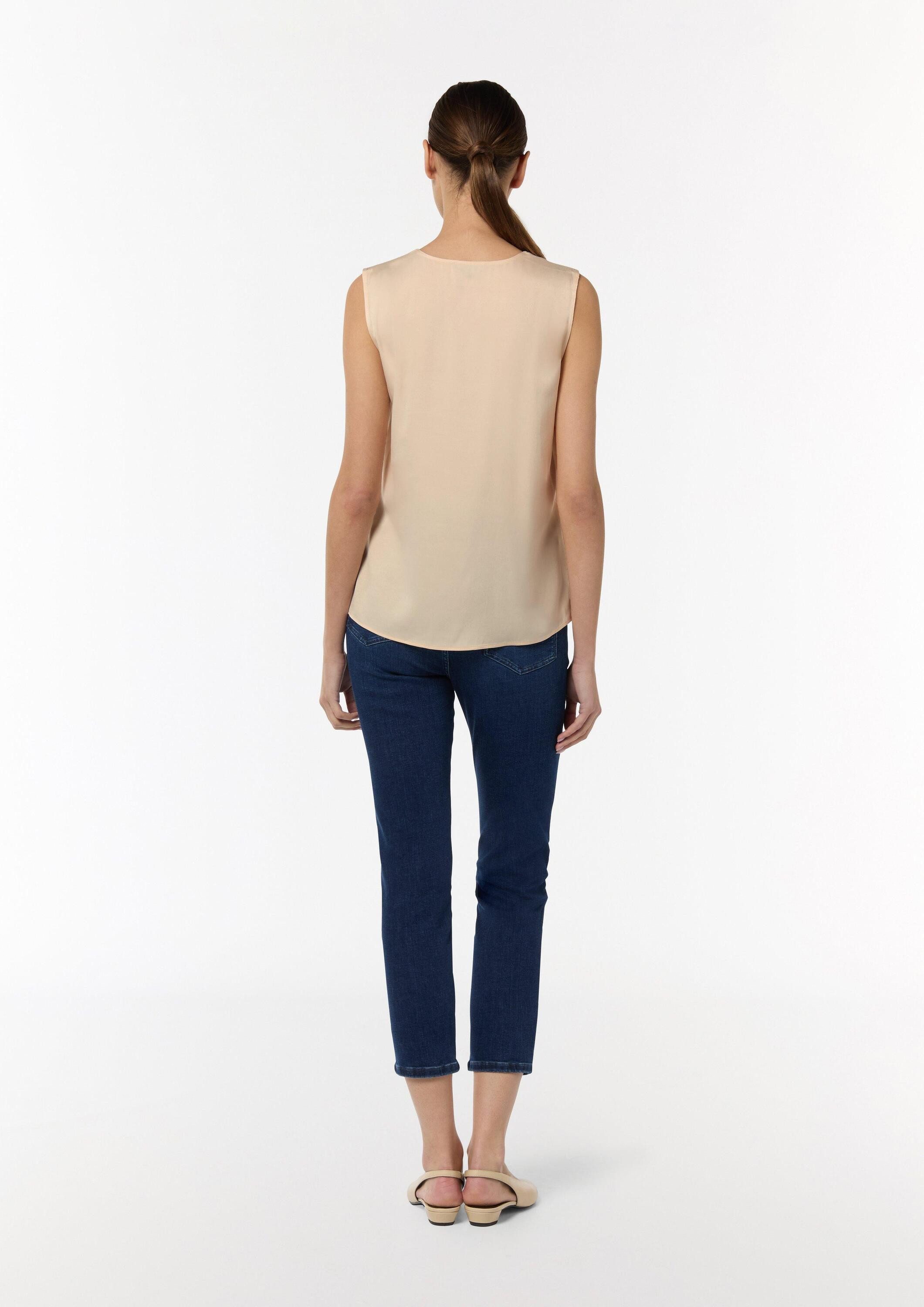 comma Blusentop Bluse Satiniertes Top aus Viskosemix