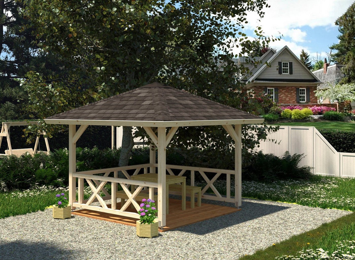 Thumbnail - Palmako Holzpavillon Betty, BxT: 368x368 cm, naturbelassen